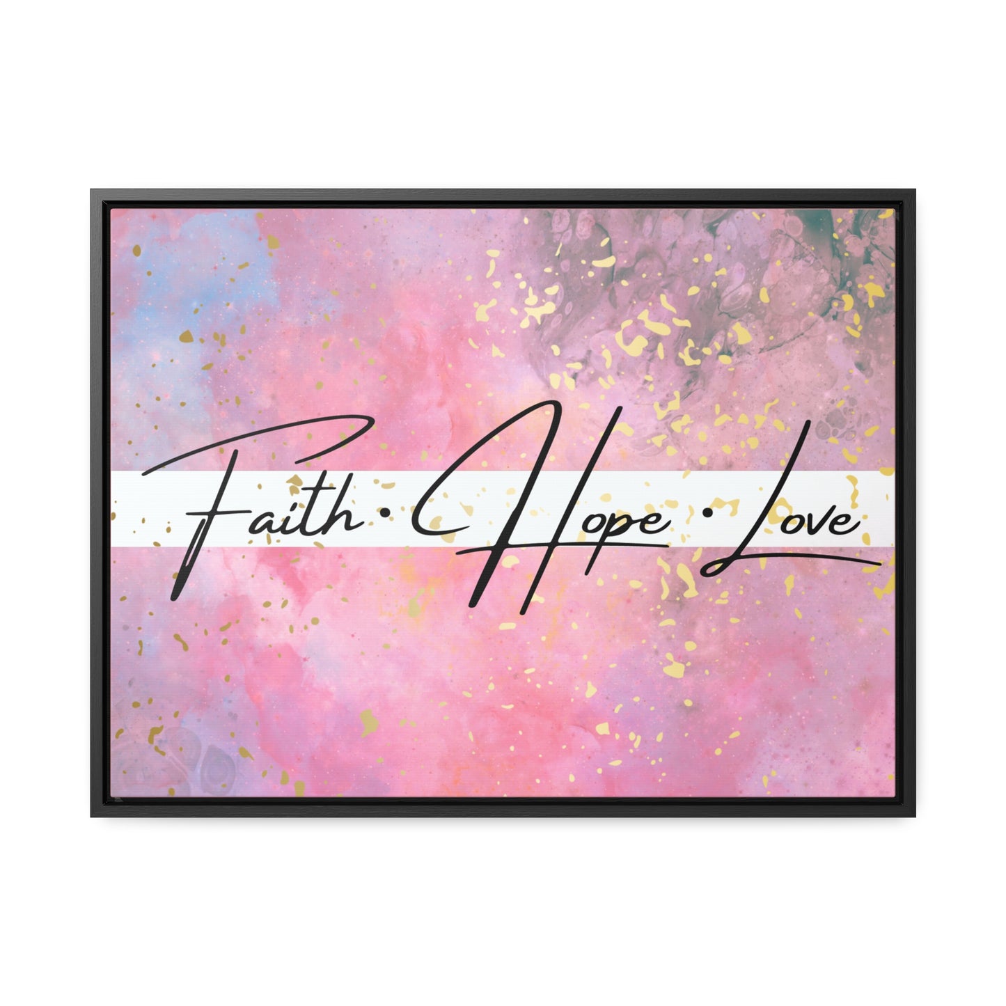 Christian Wall Art: Faith Love Hope (Floating Frame)