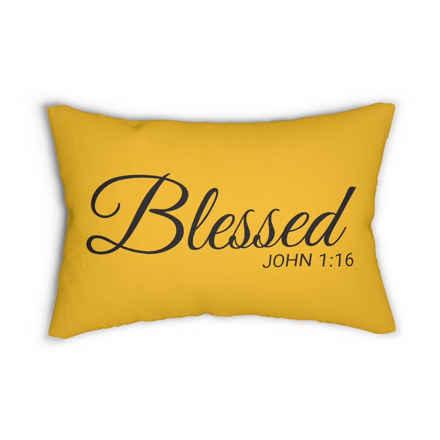 Scripture Blessed John 1:16 Bible Verse Accent Pillow