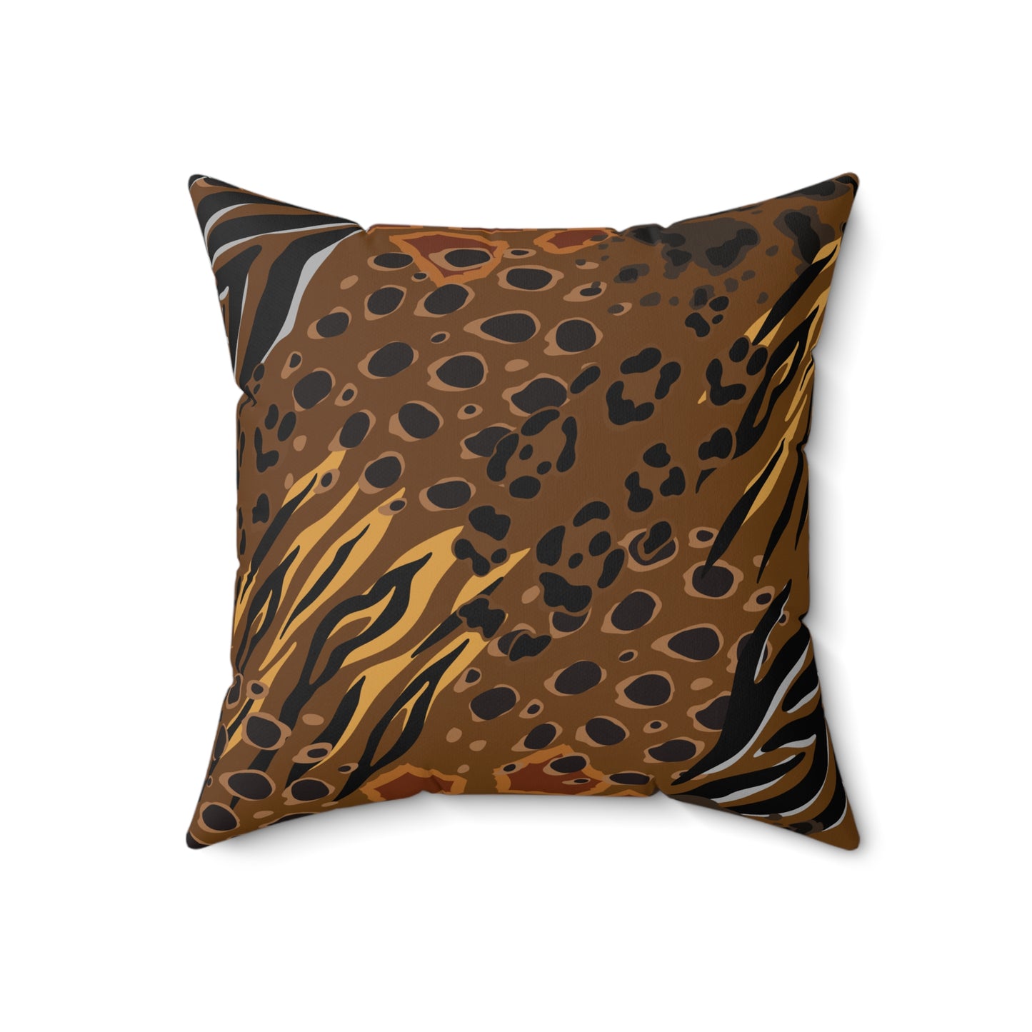 Animal Print Brown Throw Pillow