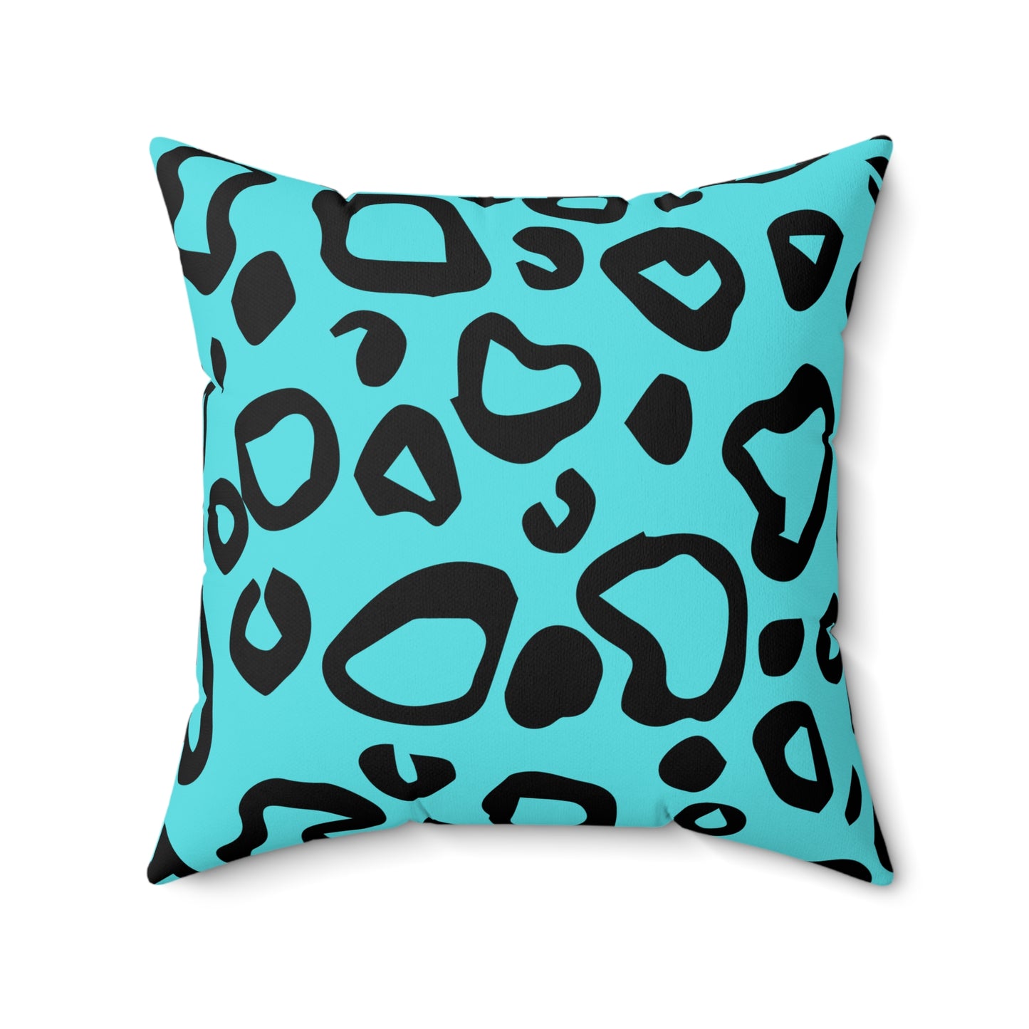 Leopard Print (Dual) Turquoise Throw Pillow