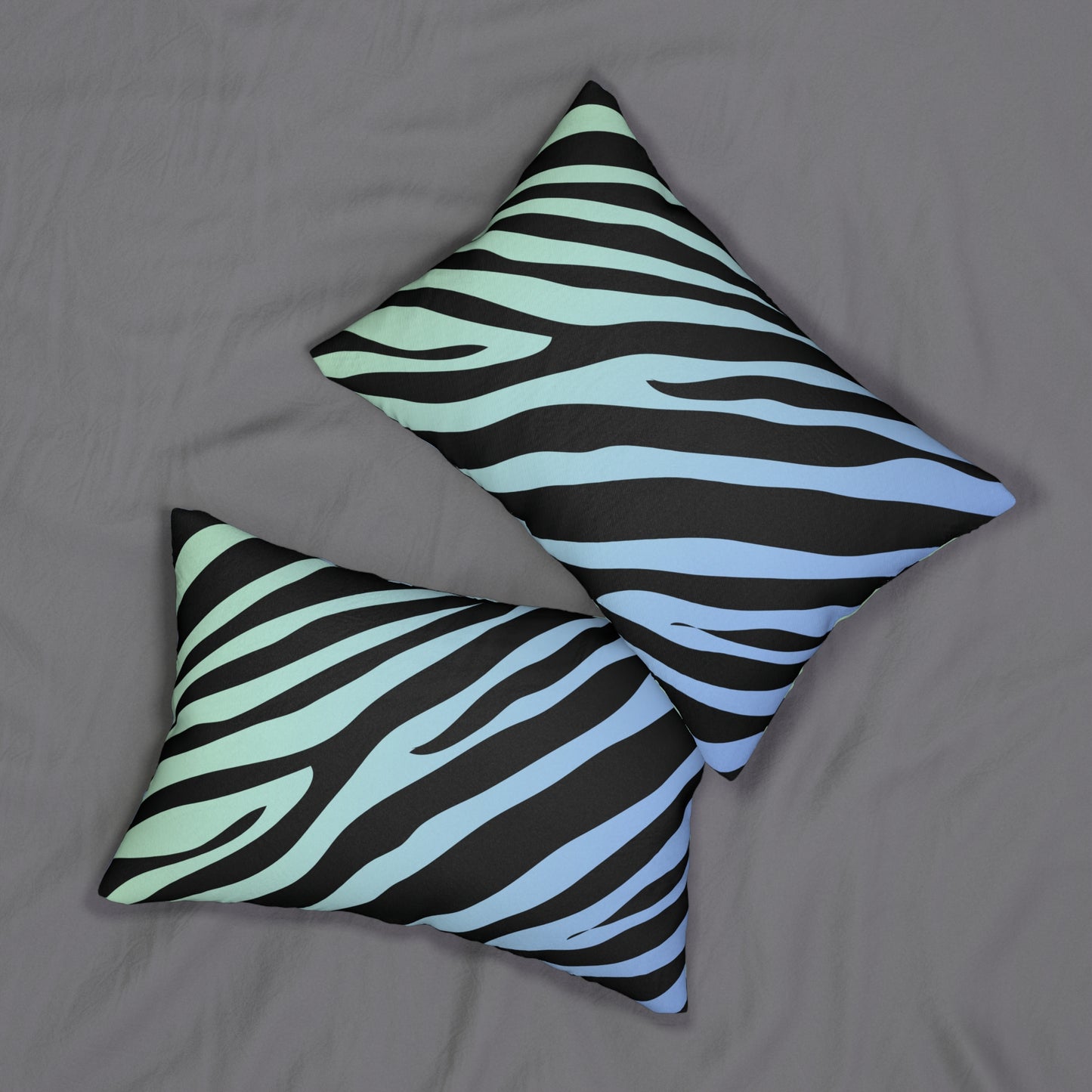 Zebra Print Blue-Green Ombre Accent Pillow