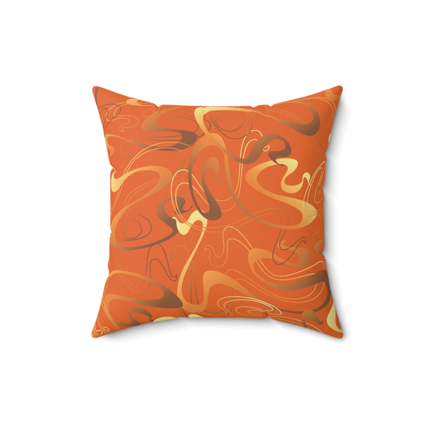 Burnt Orange Pattern Throw Pillow