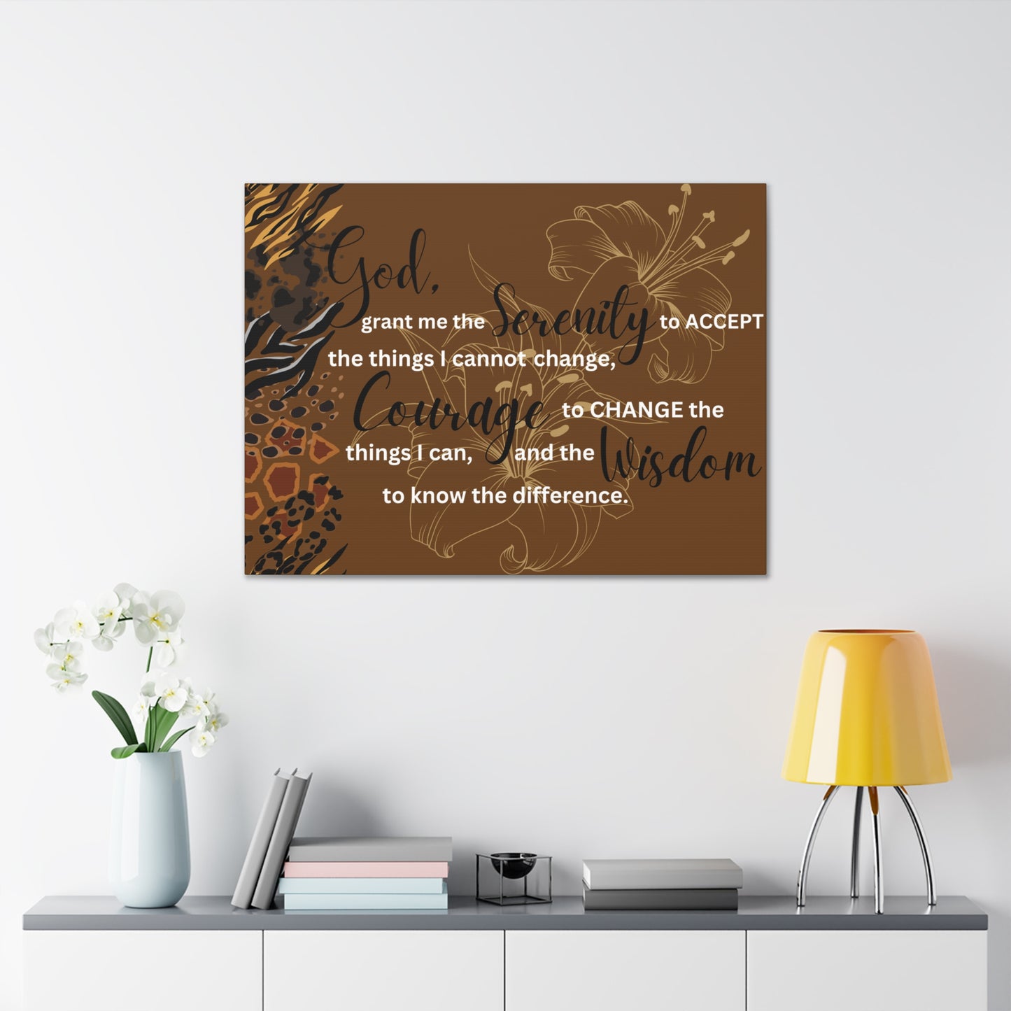 Christian Wall Art: Serenity Prayer (Wood Frame Ready to Hang)