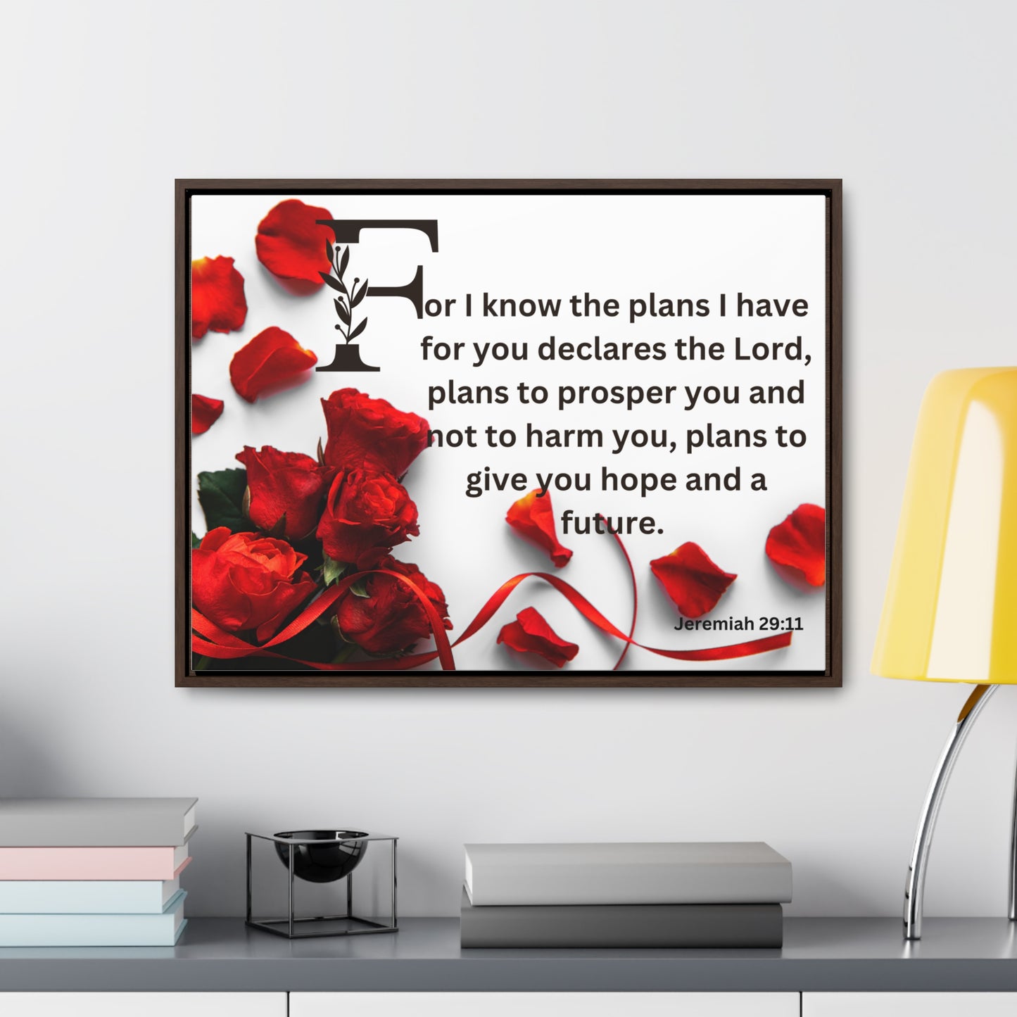 Christian Wall Art: Scripture Jeremiah 29:11 (Floating Frame)