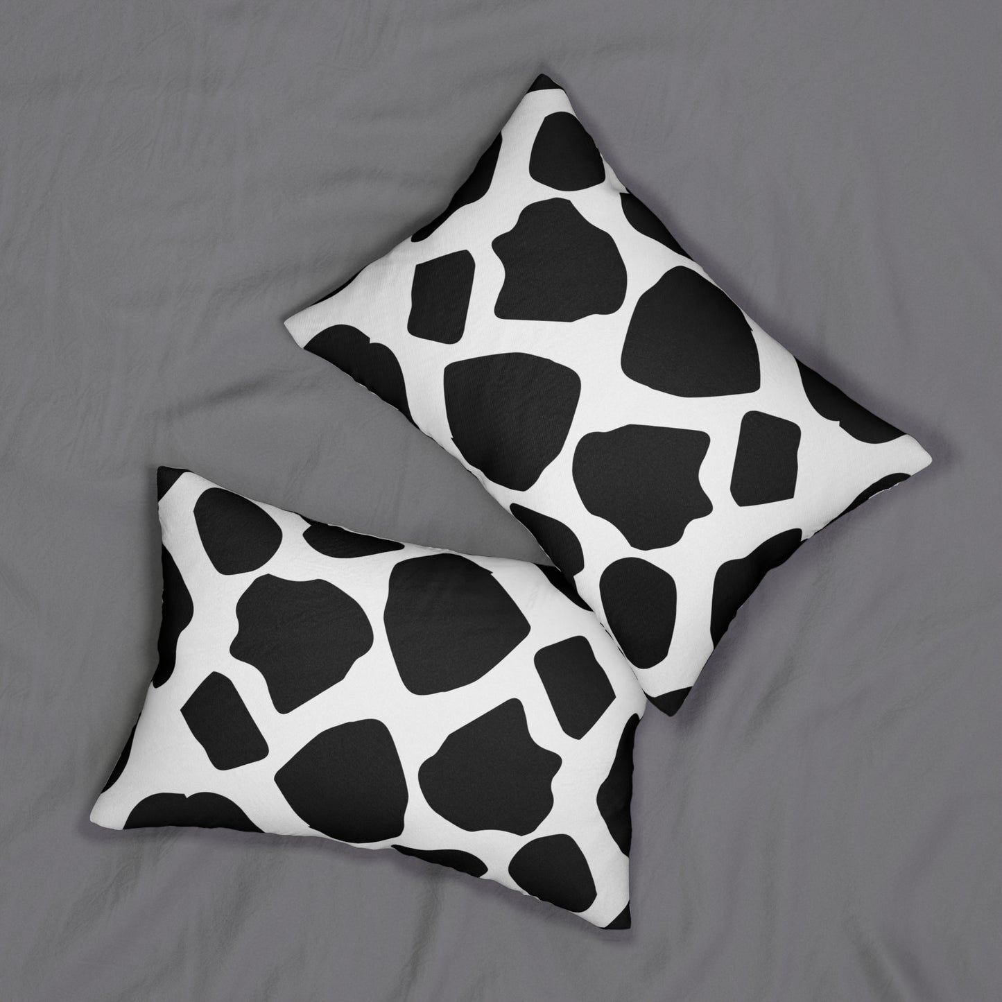 Cow Print White Accent Pillow