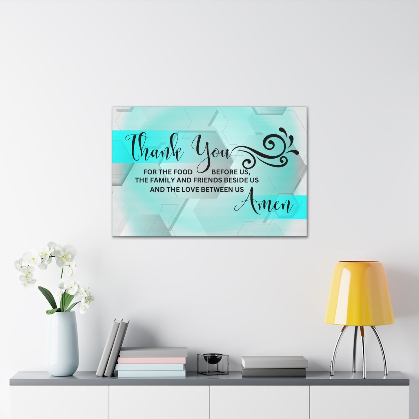 Christian Wall Art: Thank You....Amen (Wood Frame Ready to Hang)