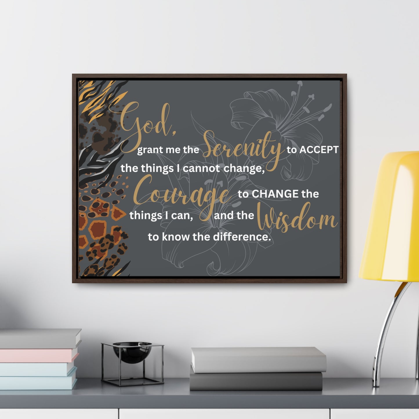 Christian Wall Art: Serenity Prayer (Floating Frame)