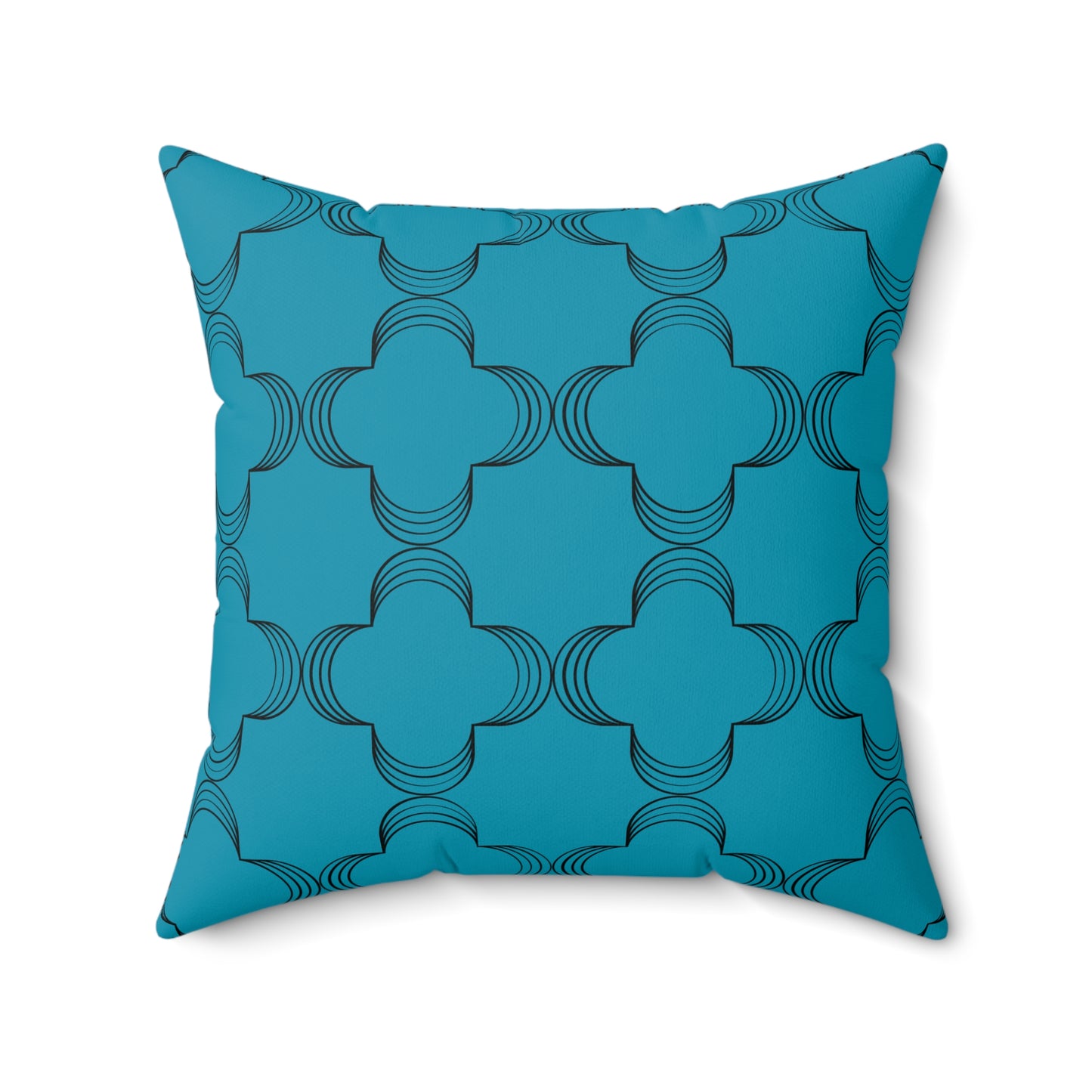 Geometric Peacock Blue (Matching The Gathering Place) Throw Pillow