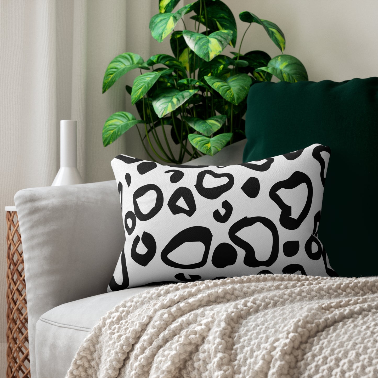 Leopard Print (Dual) White Accent Pillow