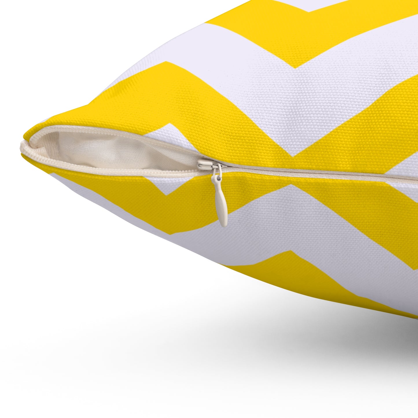 Chevron Yellow and White Throw Pillow