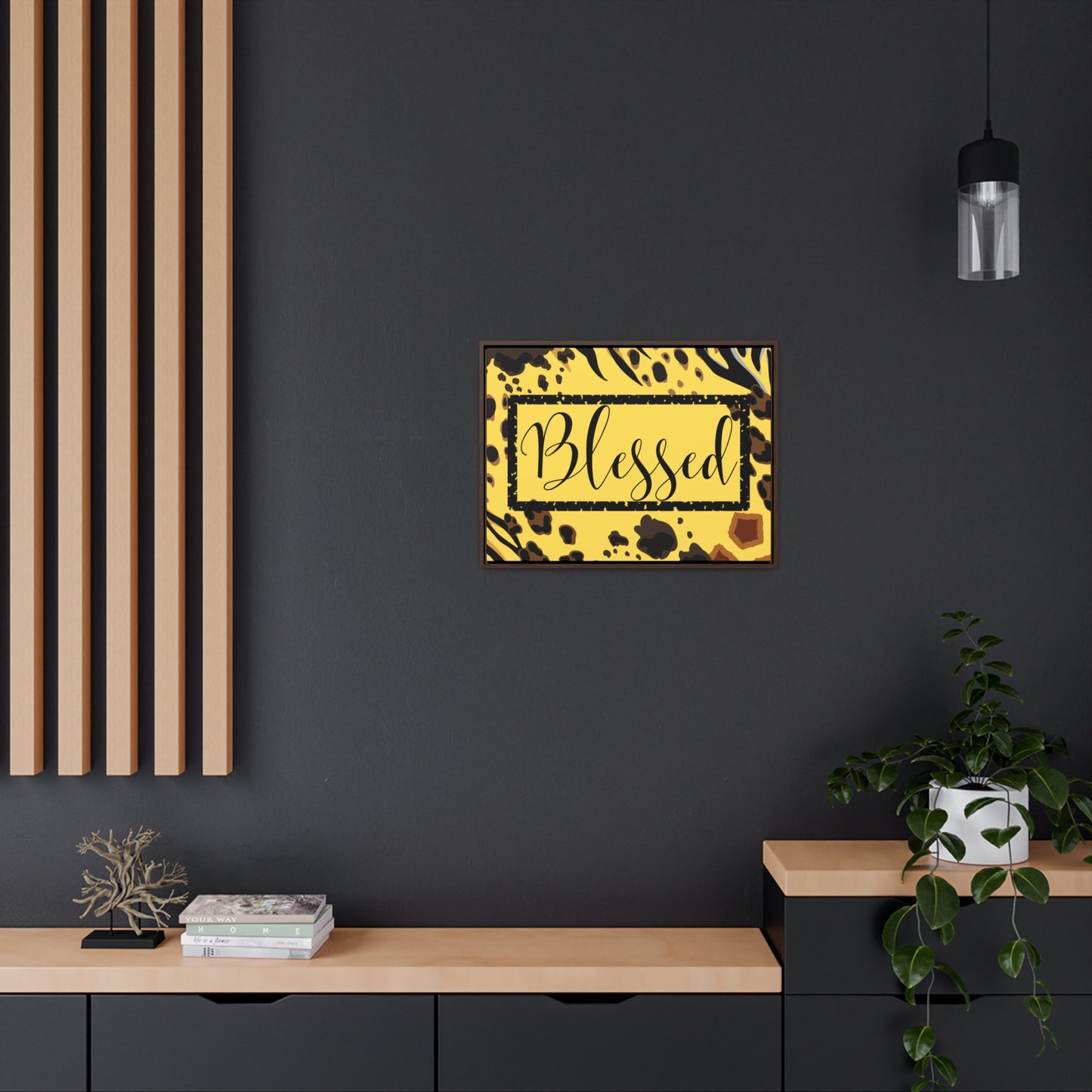 Christian Wall Art: Blessed (Floating Frame)