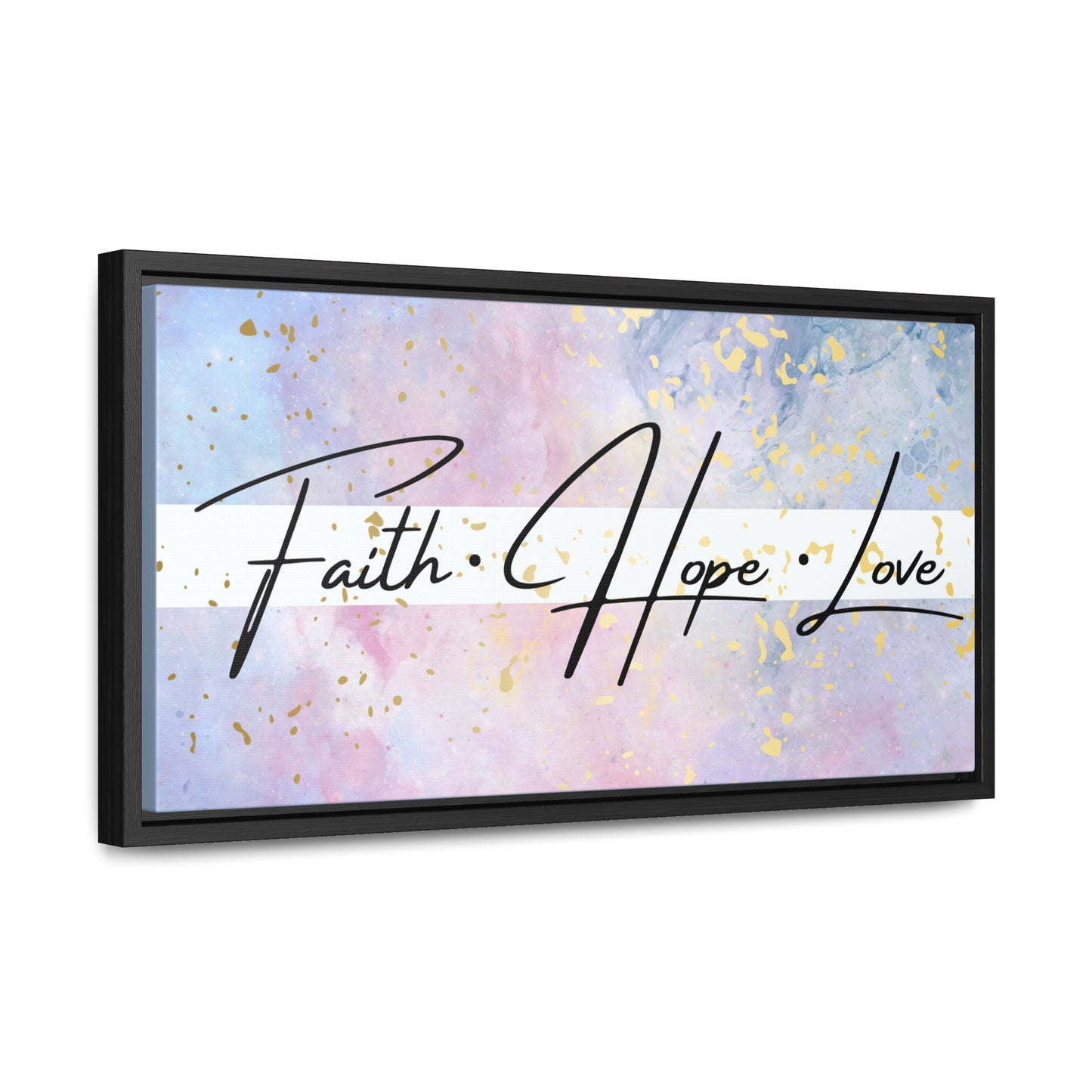 Christian Wall Art: Faith Love Hope (Floating Frame)