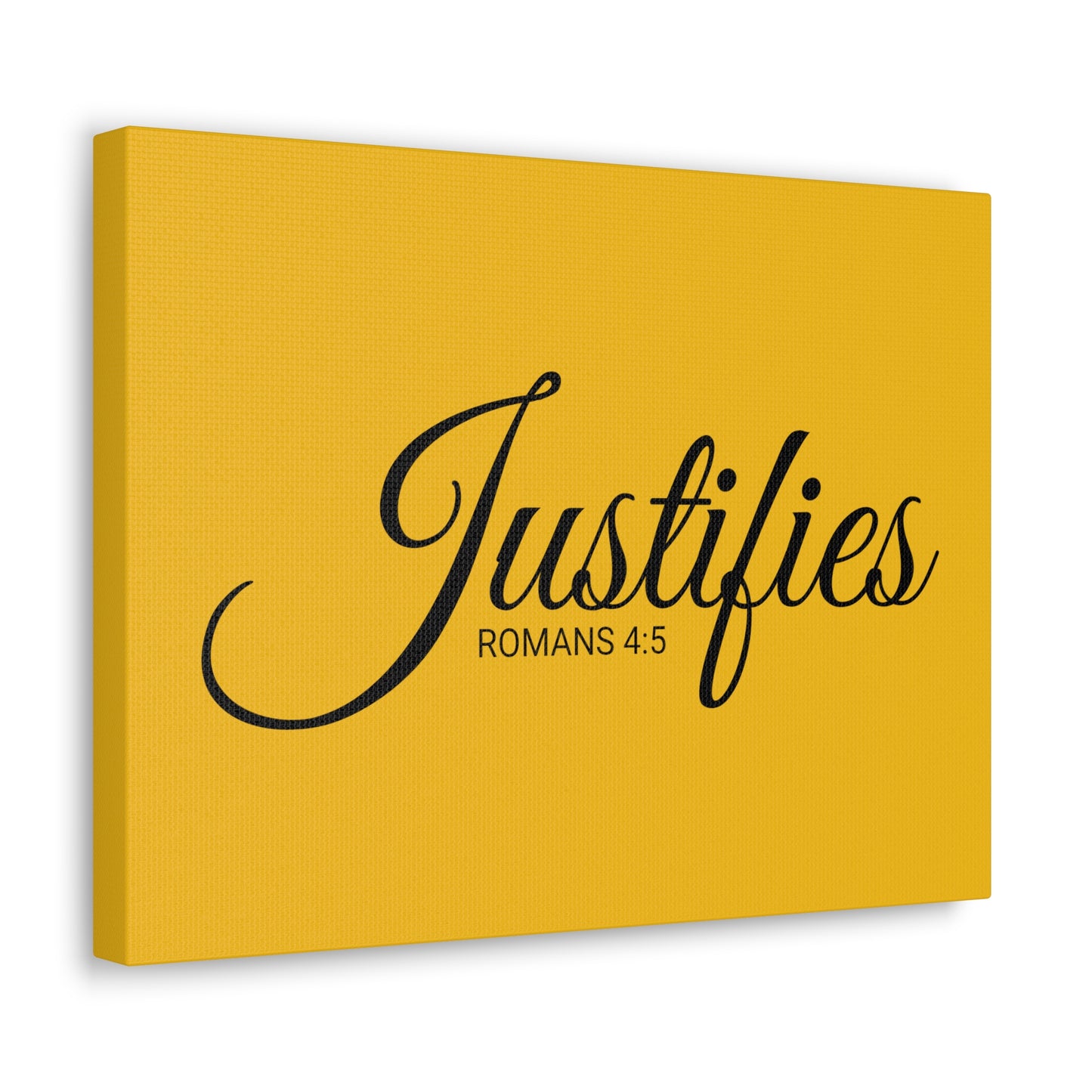 Christian Wall Art "Justifies" Verse Romans 4:5 Ready to Hang Unframed