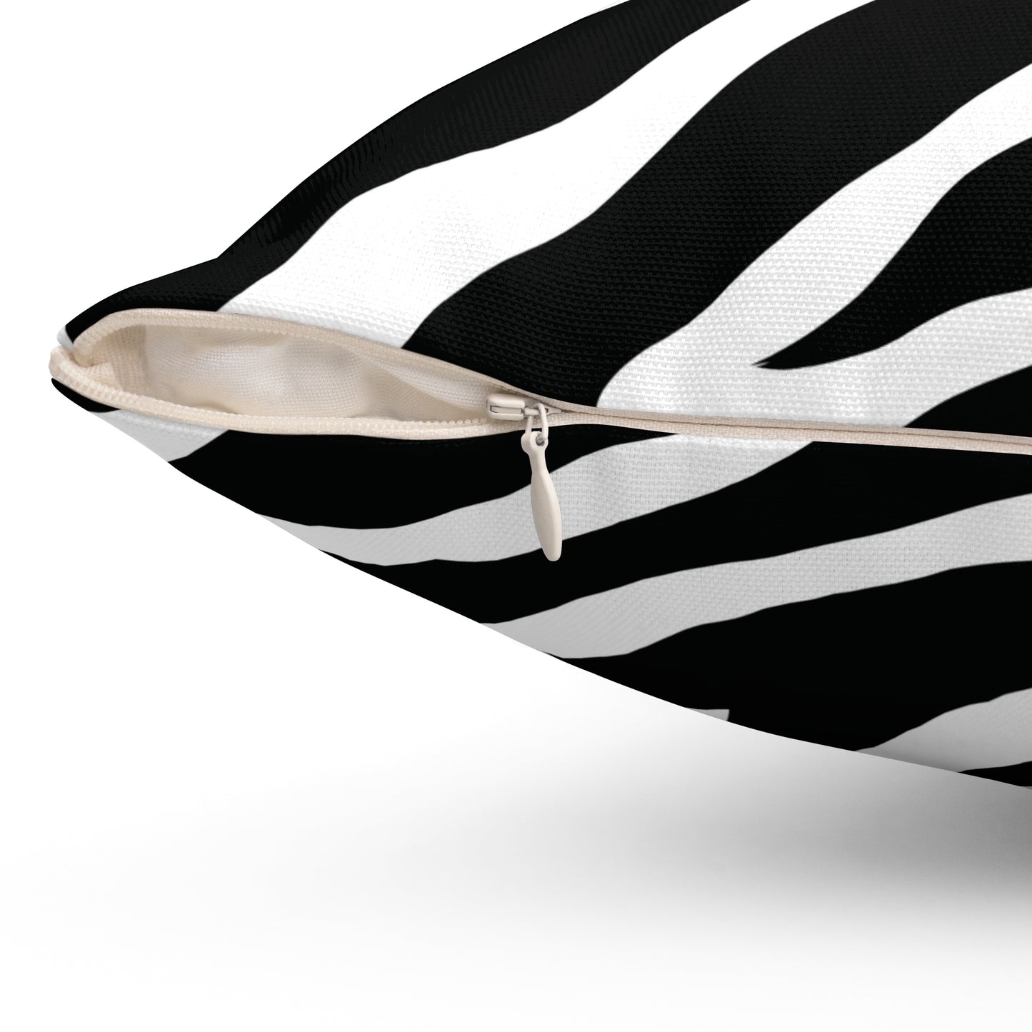 Zebra Print White Throw Pillow