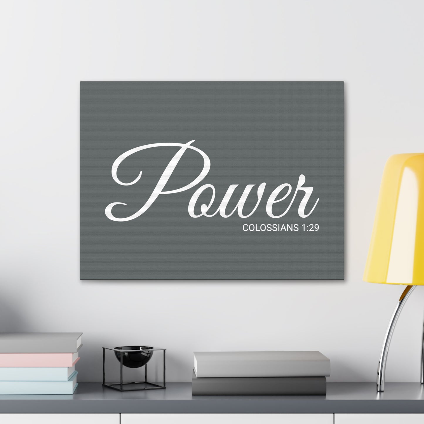 Christian Wall Art "Power" Verse Colossians 1:29 Ready to Hang Unframed