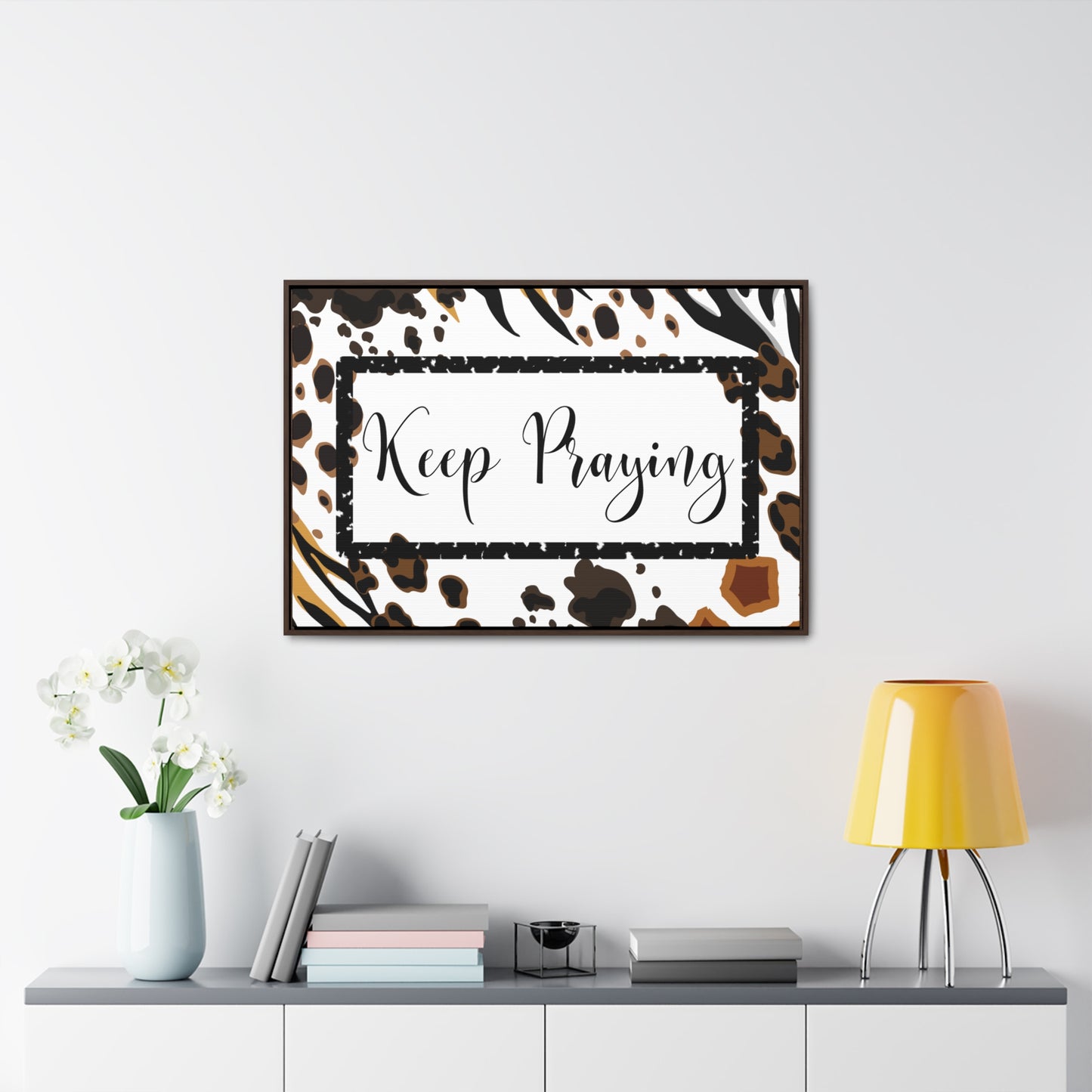 Christian Wall Art: Keep Praying (Floating Frame)