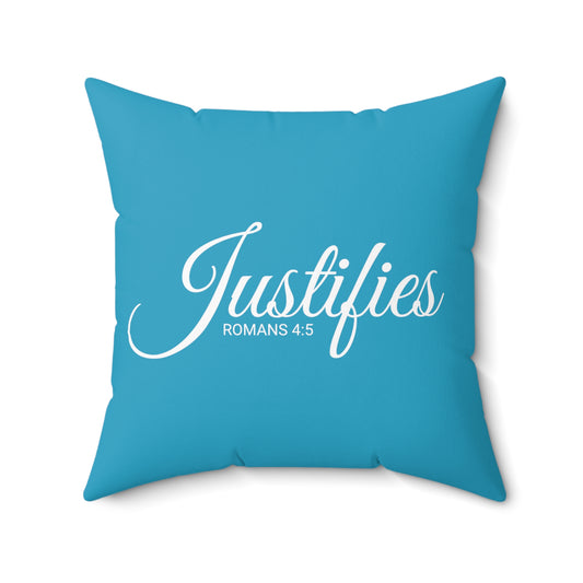 Scripture Justifies Romans 4:5 Bible Verse Pillow