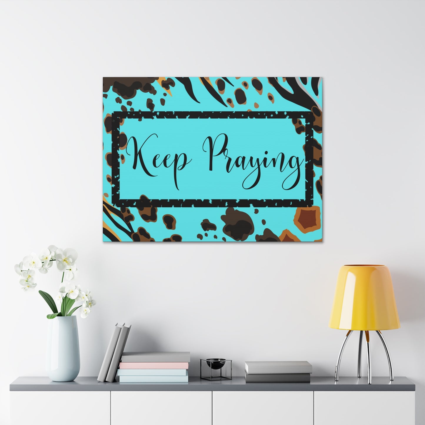 Christian Wall Art: Keep Praying (Wood Frame Ready to Hang)