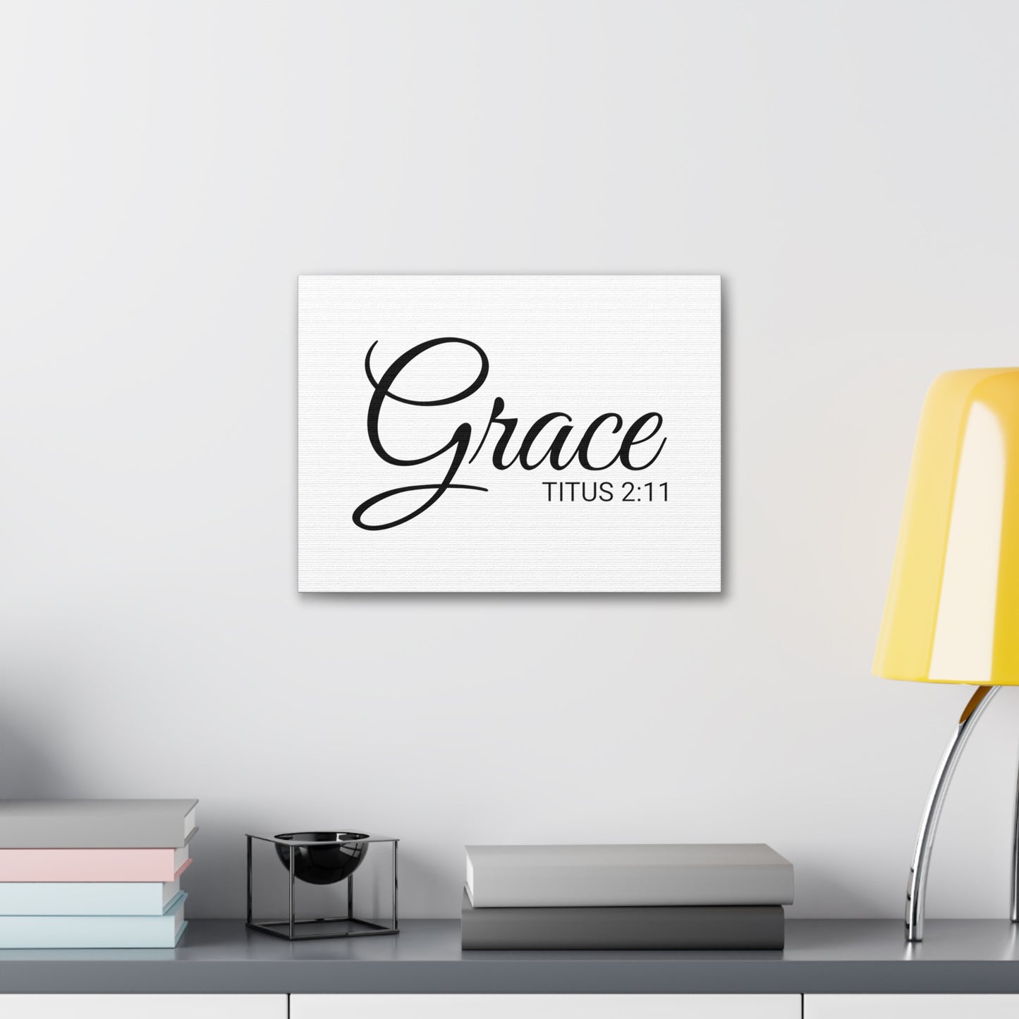 Christian Wall Art "Grace" Verse Titus 2:11 Ready to Hang Unframed