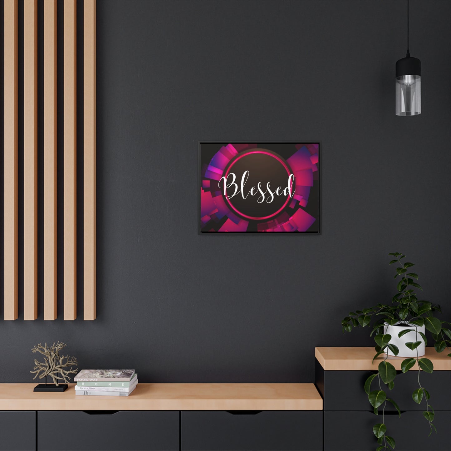 Christian Wall Art: Blessed (Floating Frame)