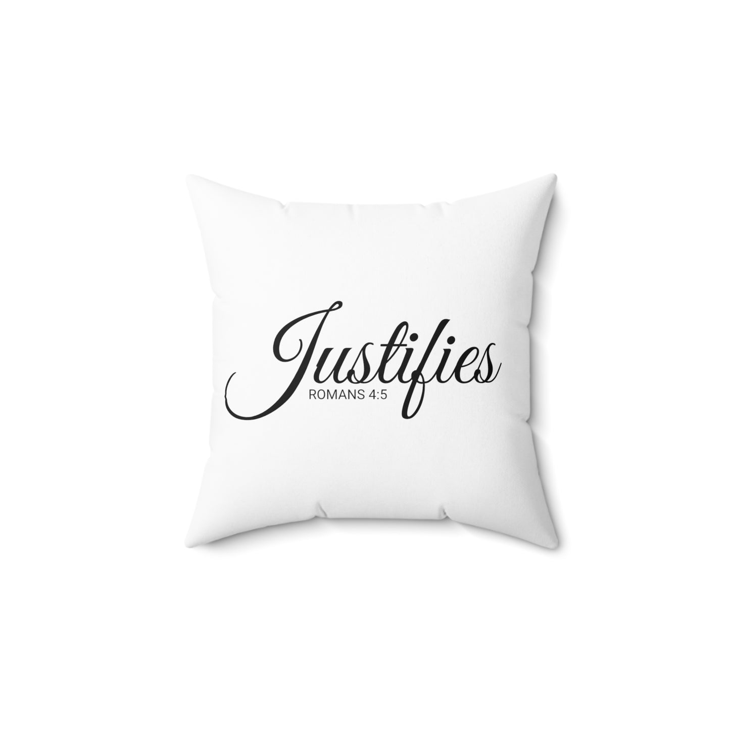 Scripture Justifies Romans 4:5 Bible Verse Pillow