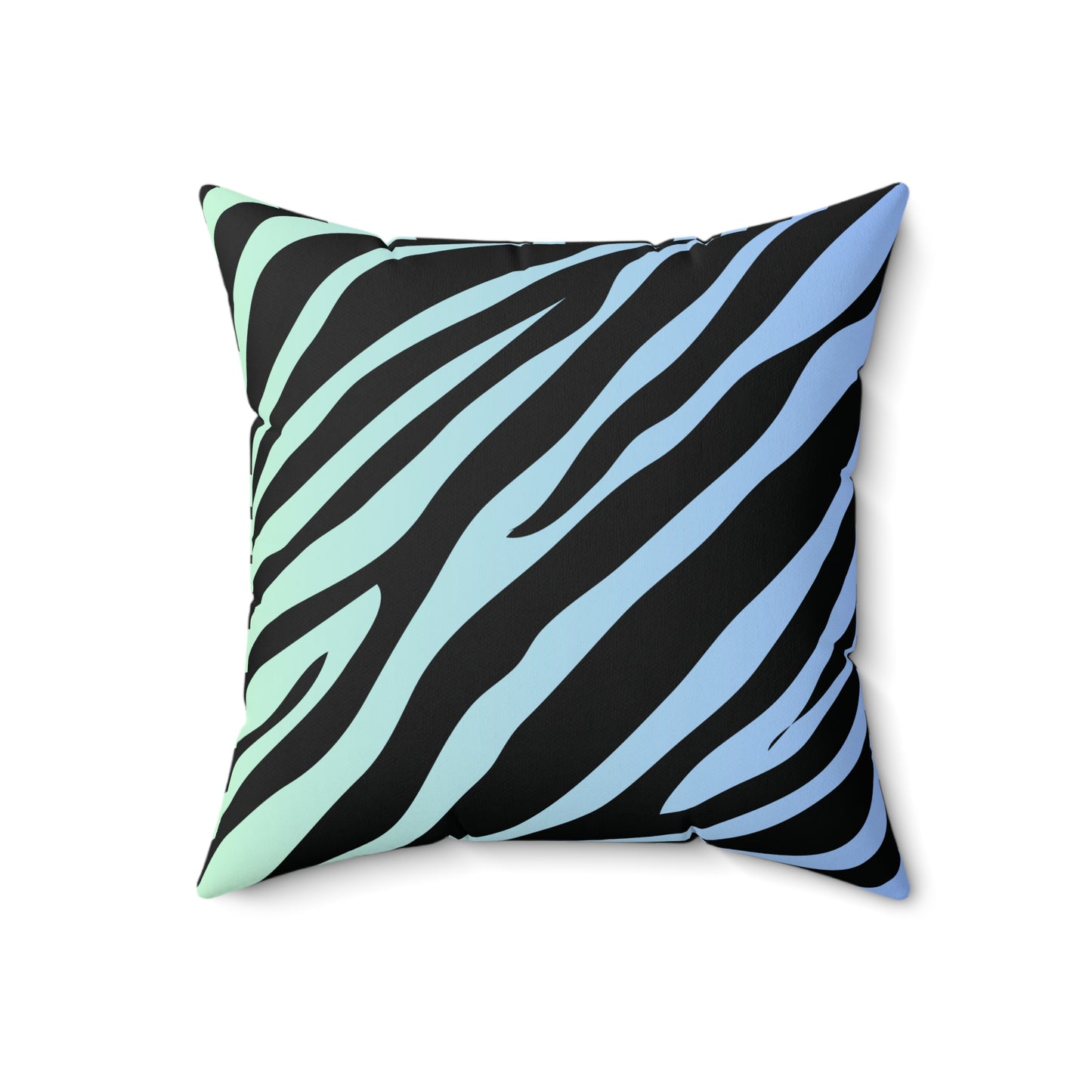 Zebra Print (Dual) Blue-Green Ombre Throw Pillow