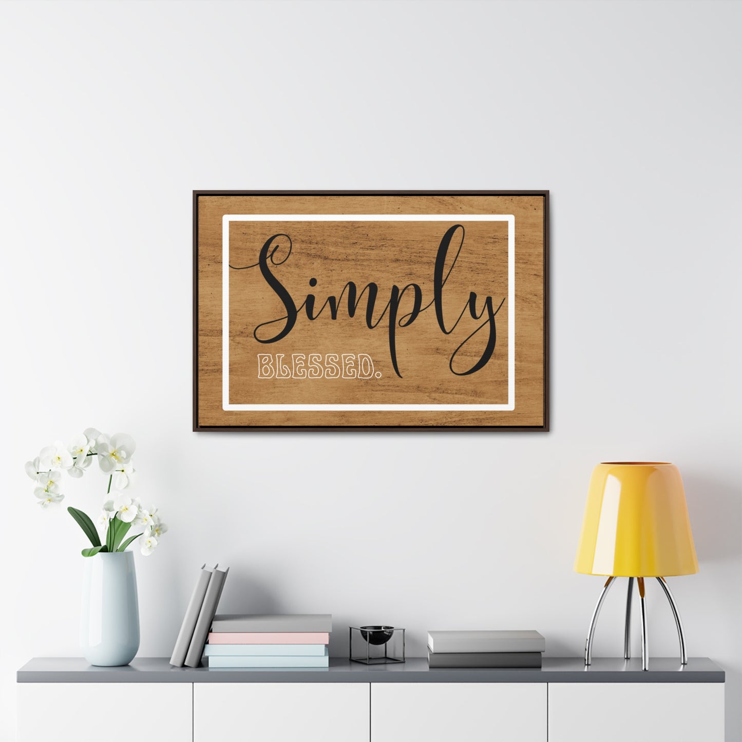 Christian Wall Art: Simply Blessed (Floating Frame)