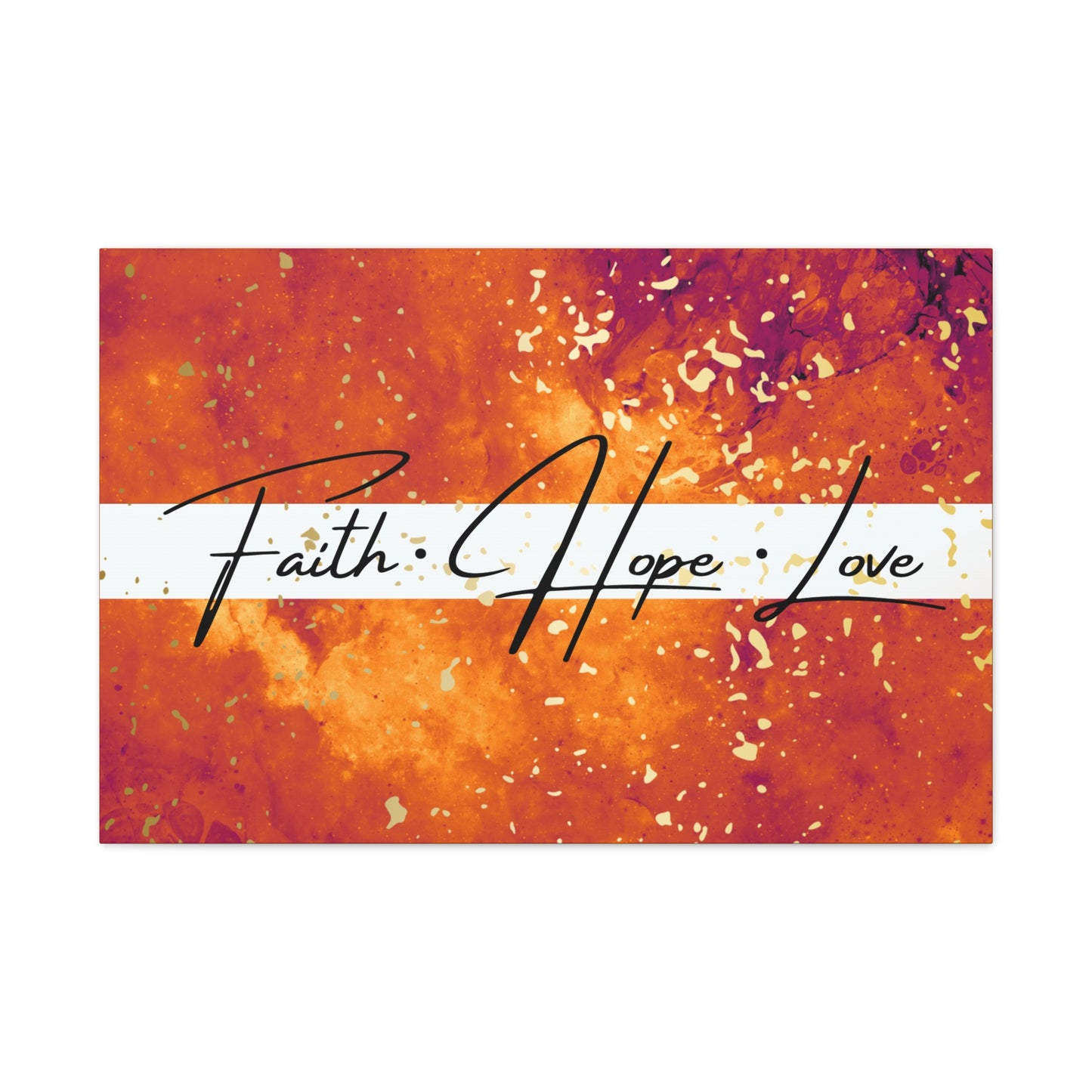 Christian Wall Art: Faith Love Hope (Wood Frame Ready to Hang)