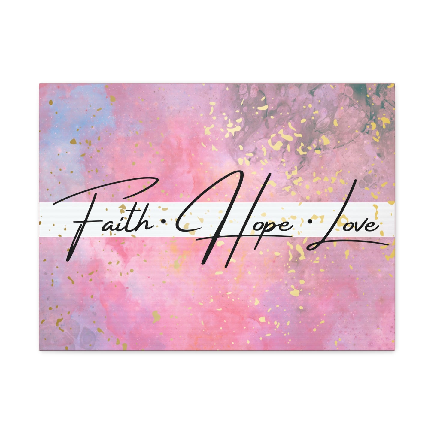 Christian Wall Art: Faith Love Hope (Wood Frame Ready to Hang)