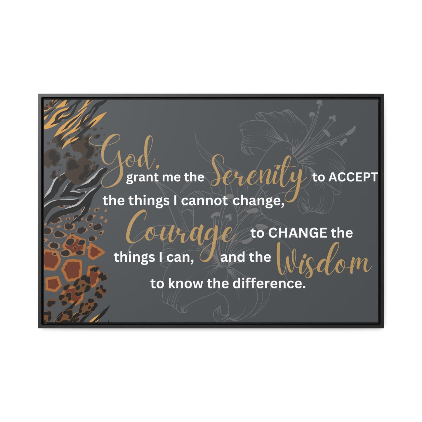 Christian Wall Art: Serenity Prayer (Floating Frame)