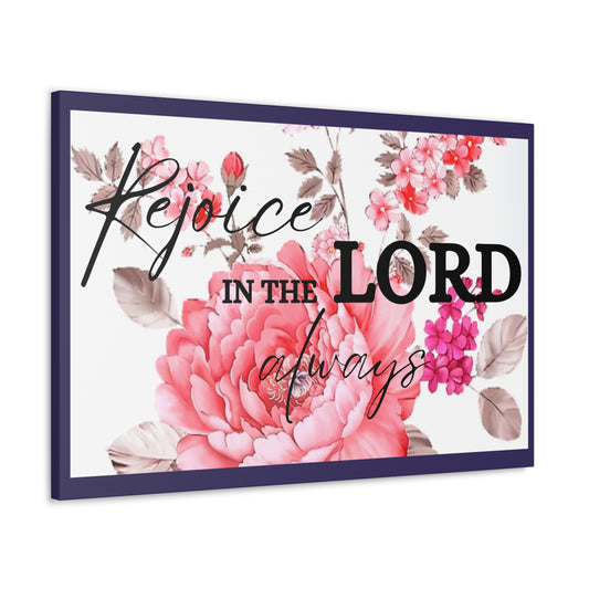 Christian Wall Art: Rejoice in the Lord (Wood Frame Ready to Hang)