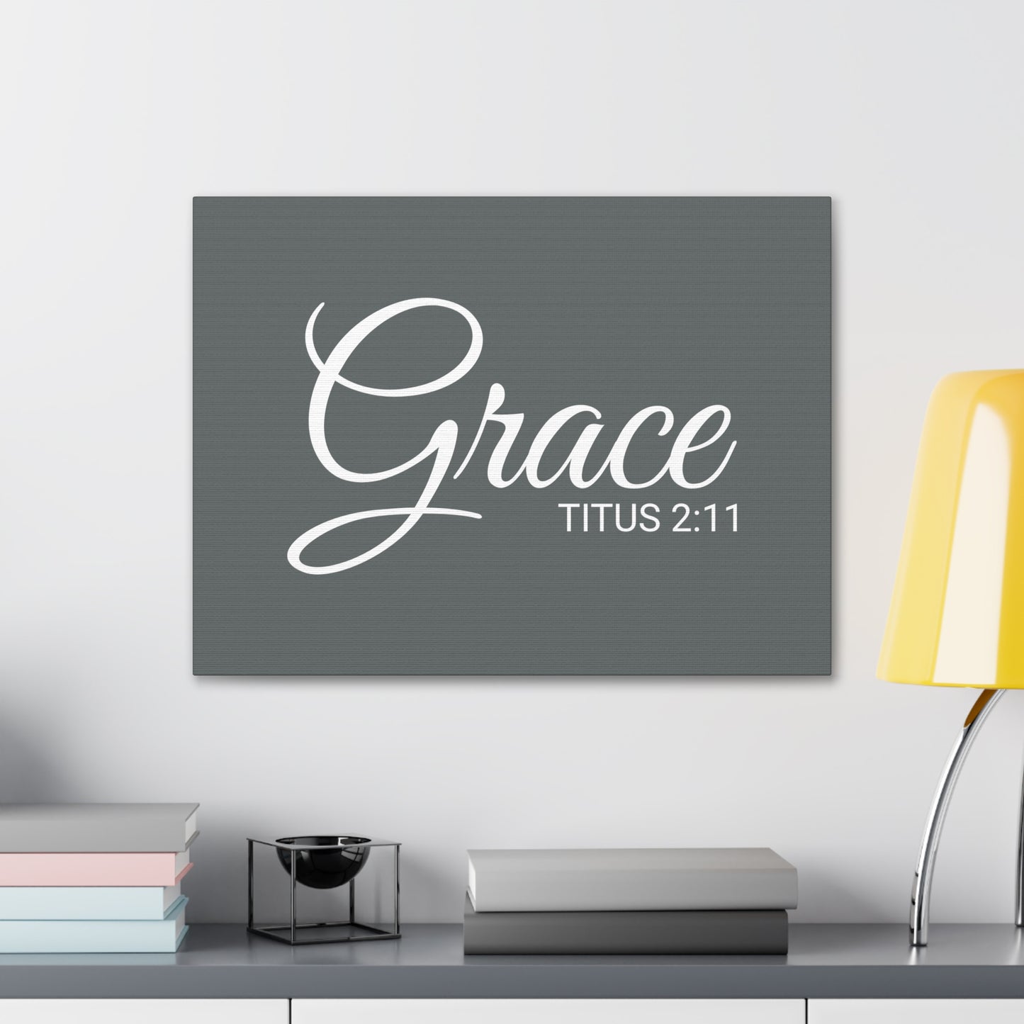 Christian Wall Art "Grace" Verse Titus 2:11 Ready to Hang Unframed