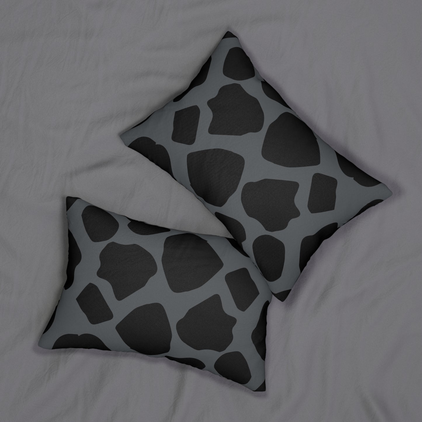 Cow Print Gray Accent Pillow