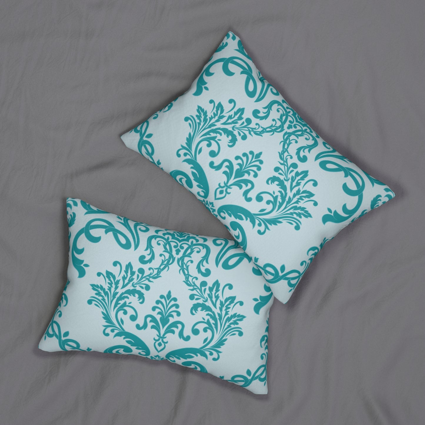 Paisley Turquoise and White Accent Pillow