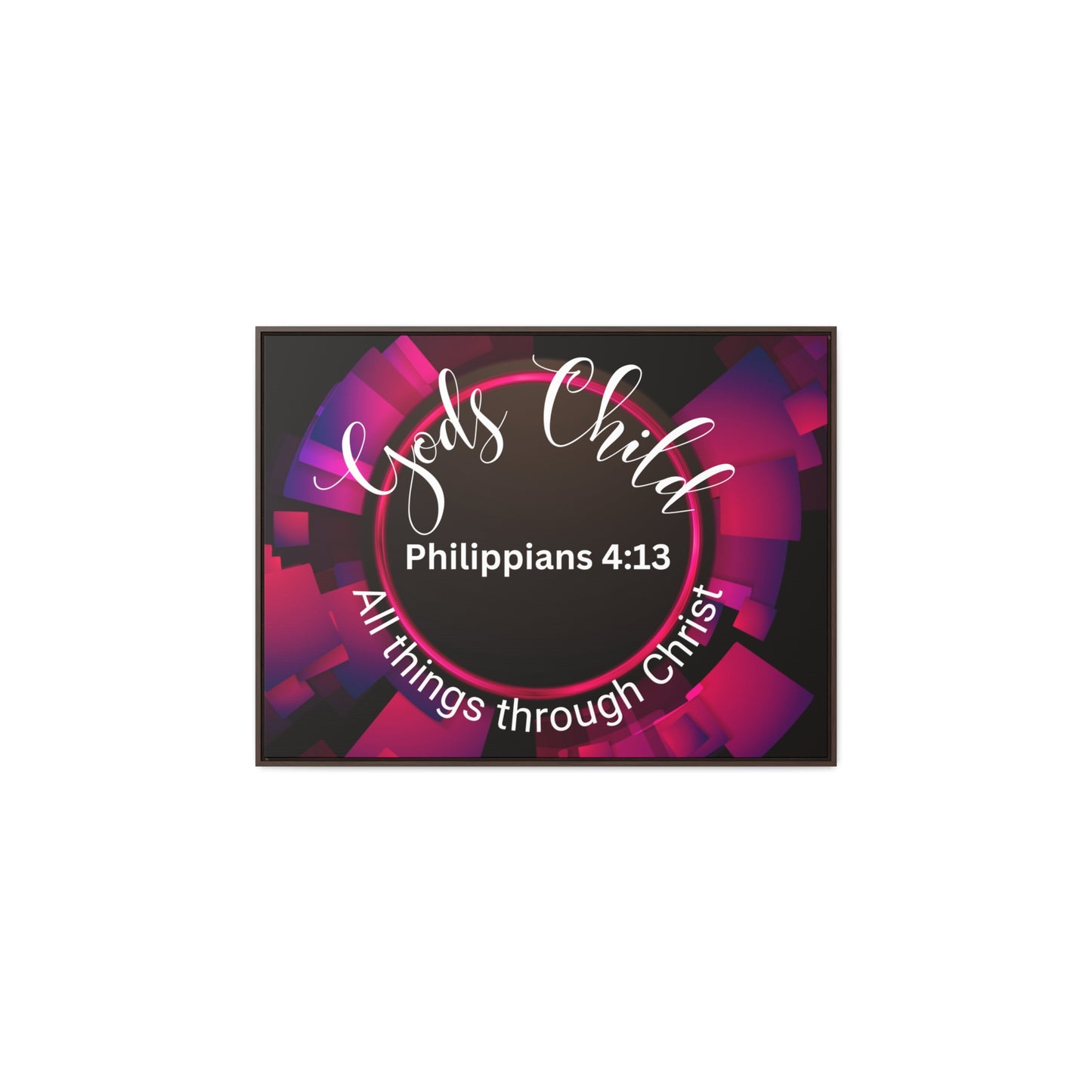 Christian Wall Art: Scripture Philippians 4:13 All thing through Christ/Gods Child (Floating Frame)