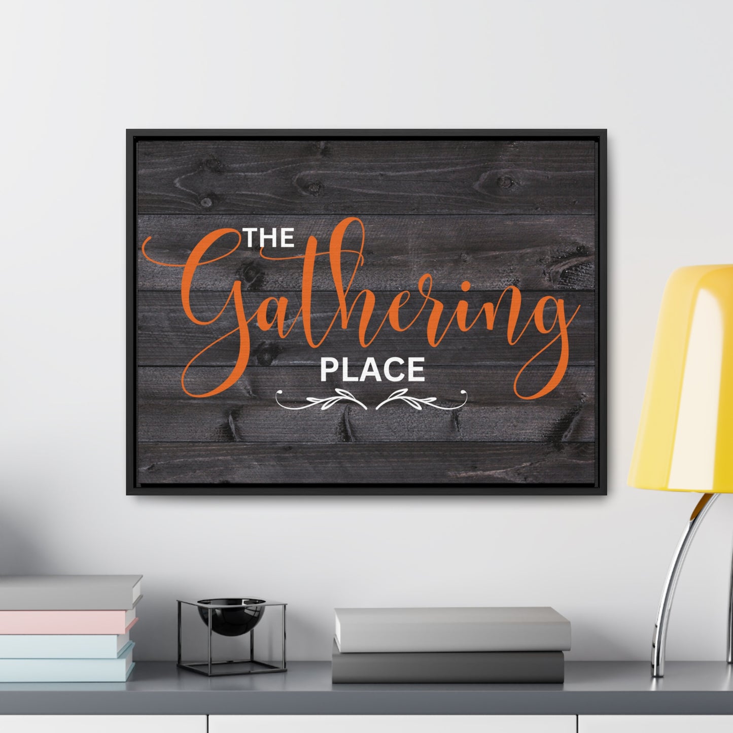 Christian Wall Art: The Gathering Place (Floating Frame)