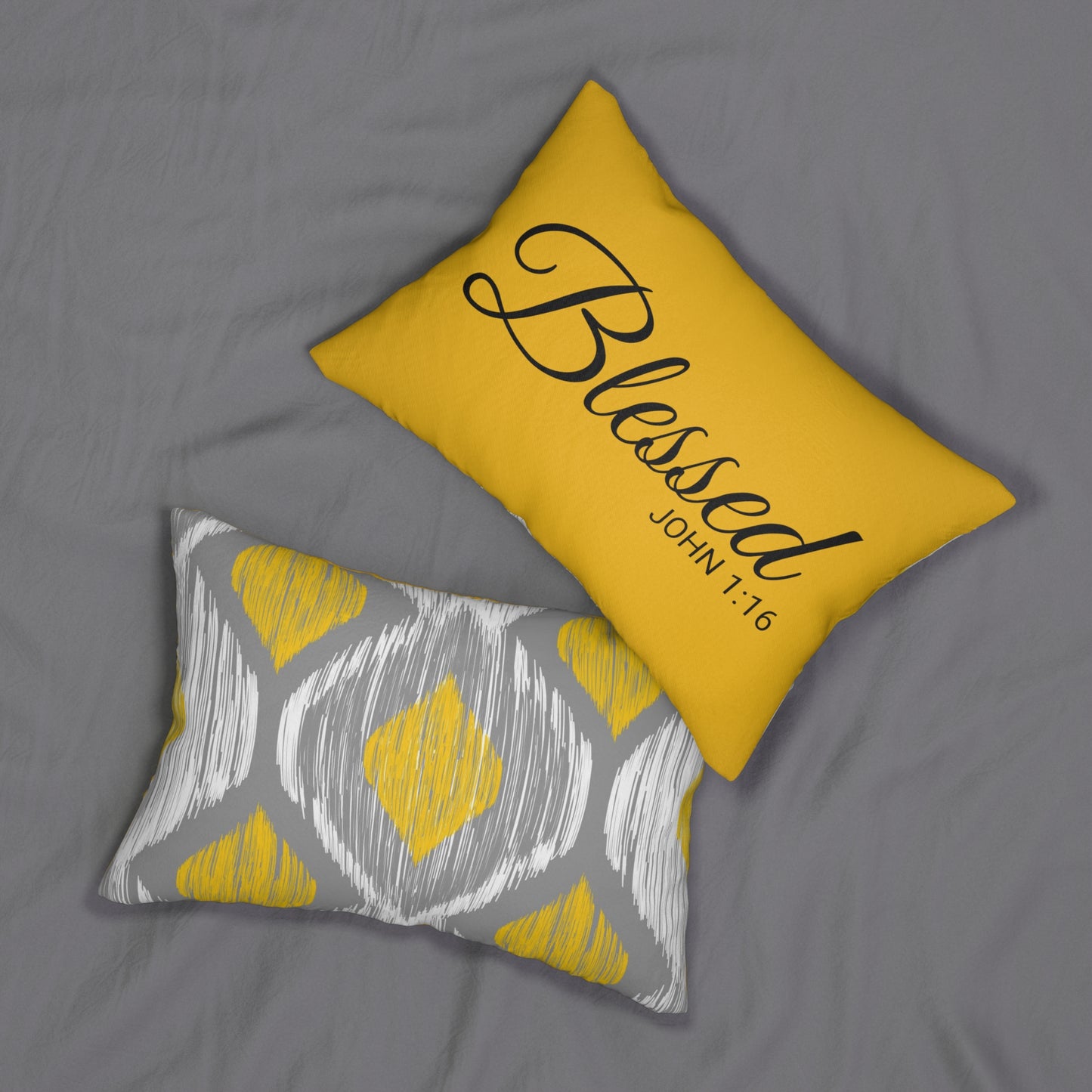 Scripture Blessed John 1:16 Bible Verse Accent Pillow