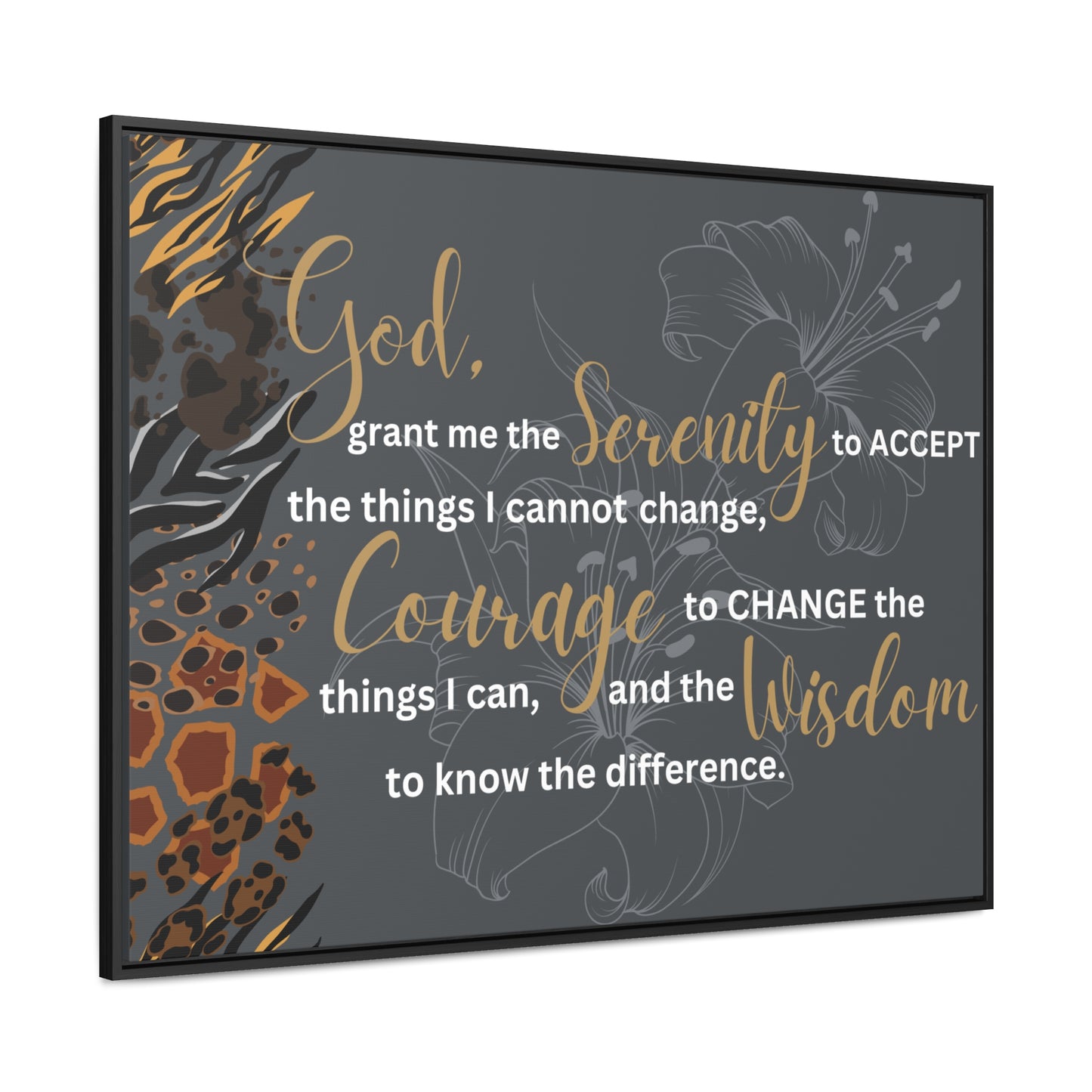 Christian Wall Art: Serenity Prayer (Floating Frame)