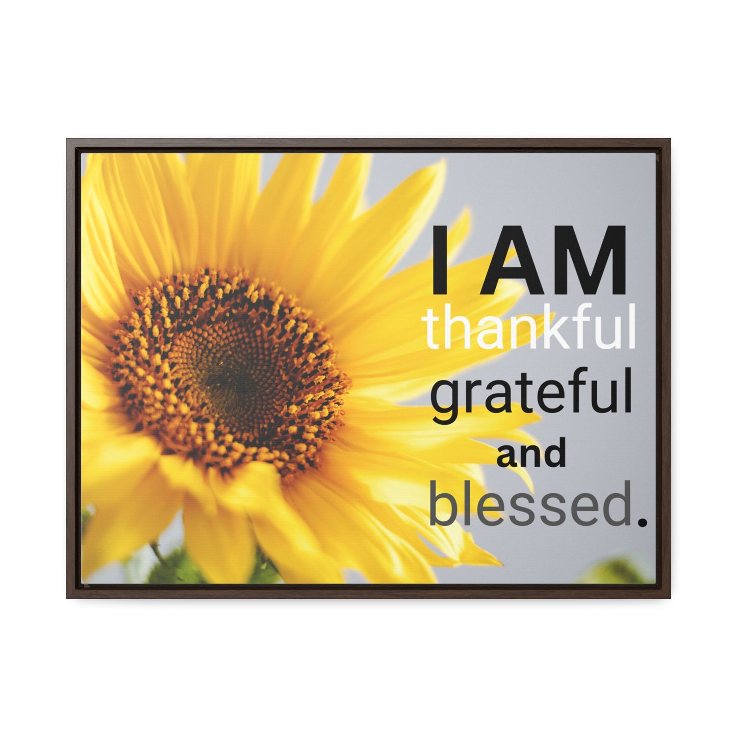 Christian Wall Art: I am Thankful, Grateful and Blessed (Floating Frame)