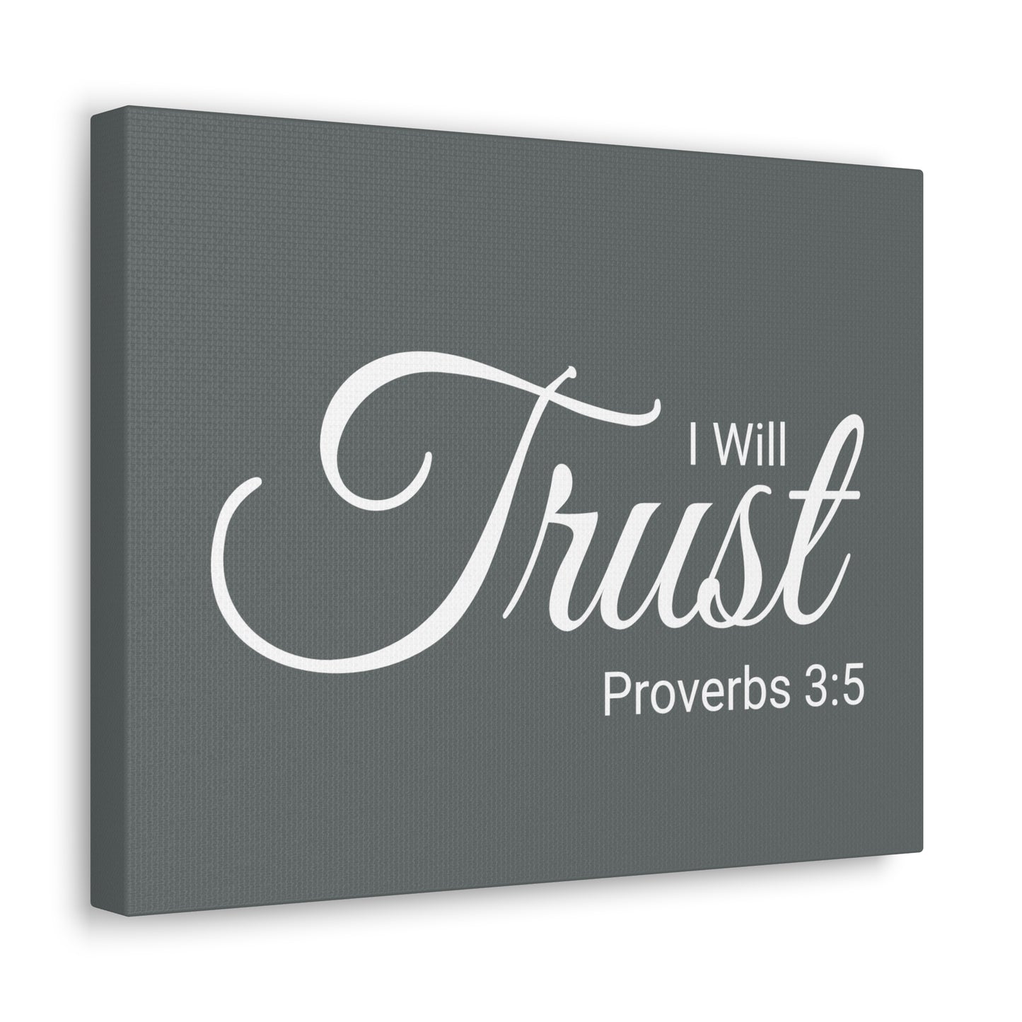 Christian Wall Art "I will Trust" Verse Proverbs 3:5 Ready to Hang Unframed