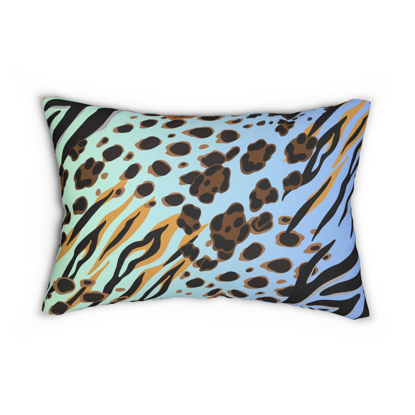 Animal Print - Blue-Green Ombre Accent Pillow