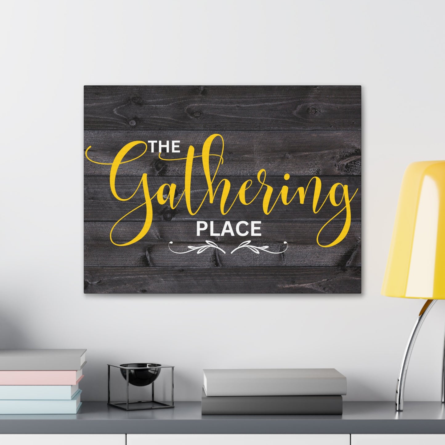 Christian Wall Art: The Gathering Place (Wood Frame Ready to Hang)