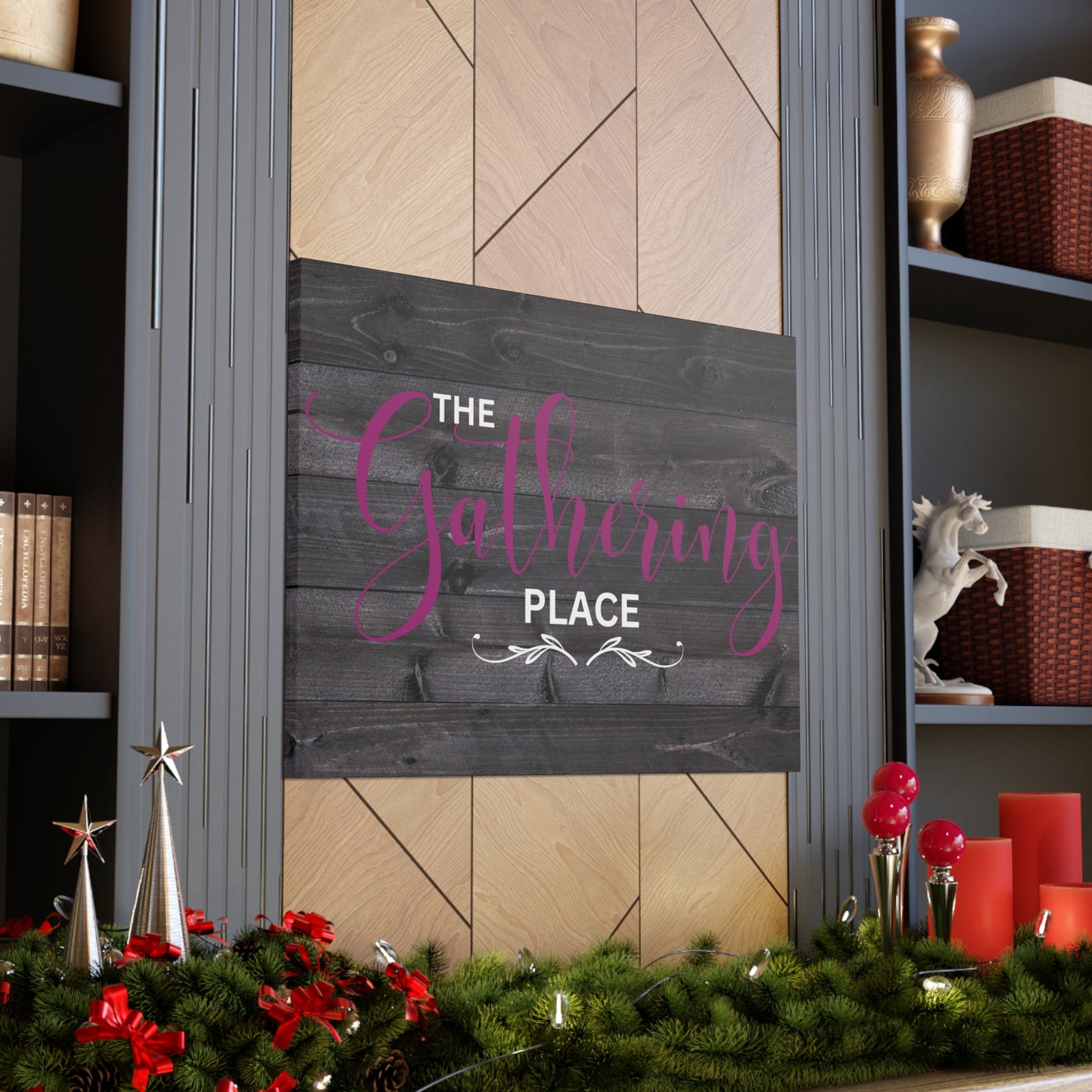 Christian Wall Art: The Gathering Place (Wood Frame Ready to Hang)