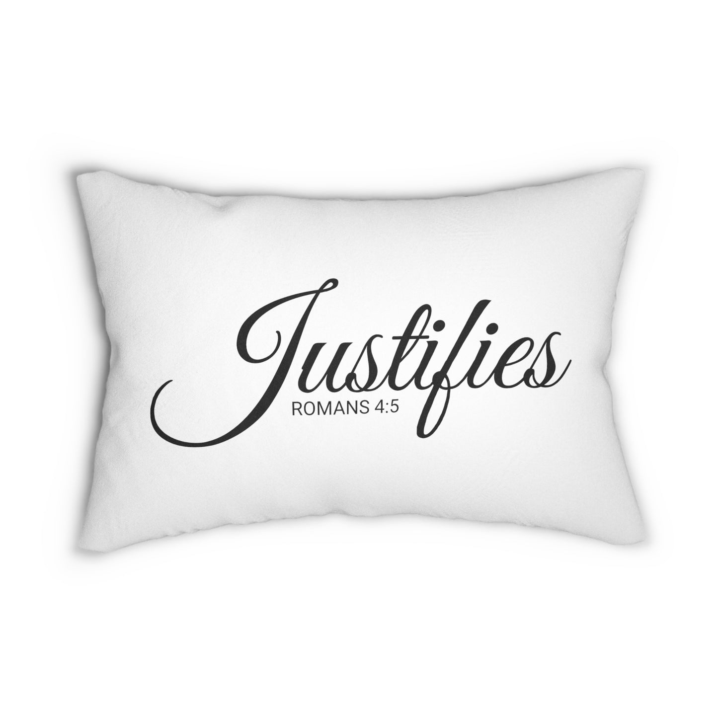 Scripture Justifies Romans 4:5 Bible Verse Pillow