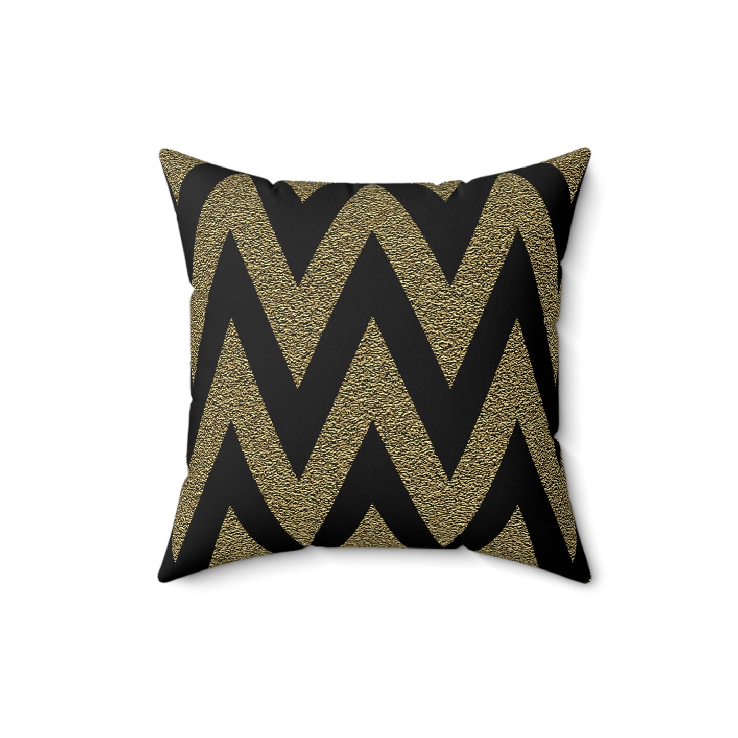 Black and Gold Zig Zag Throw Pillow