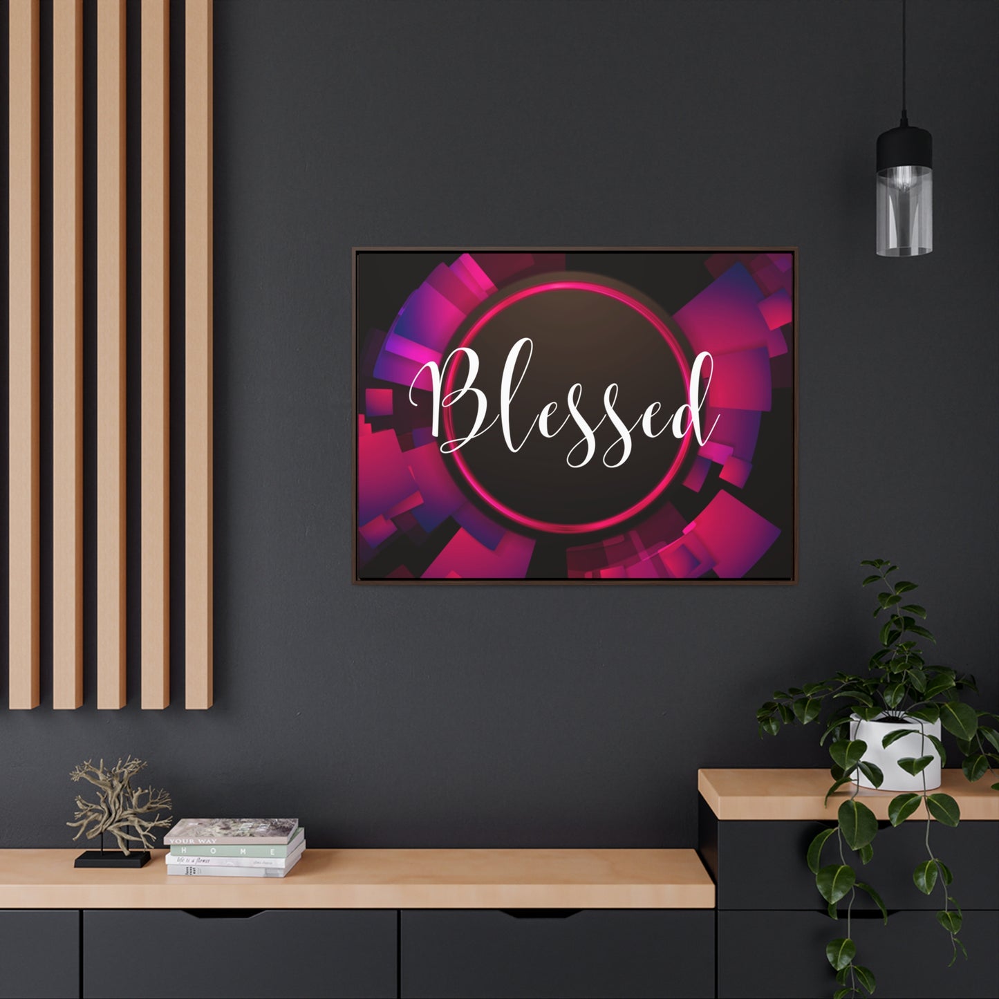 Christian Wall Art: Blessed (Floating Frame)