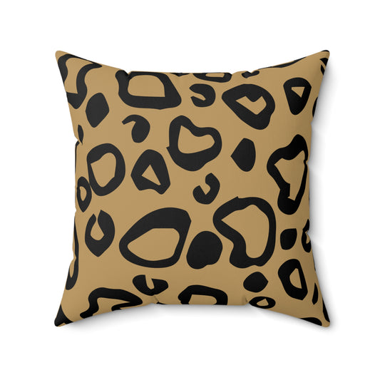 Leopard Print Lt. Brown Throw Pillow