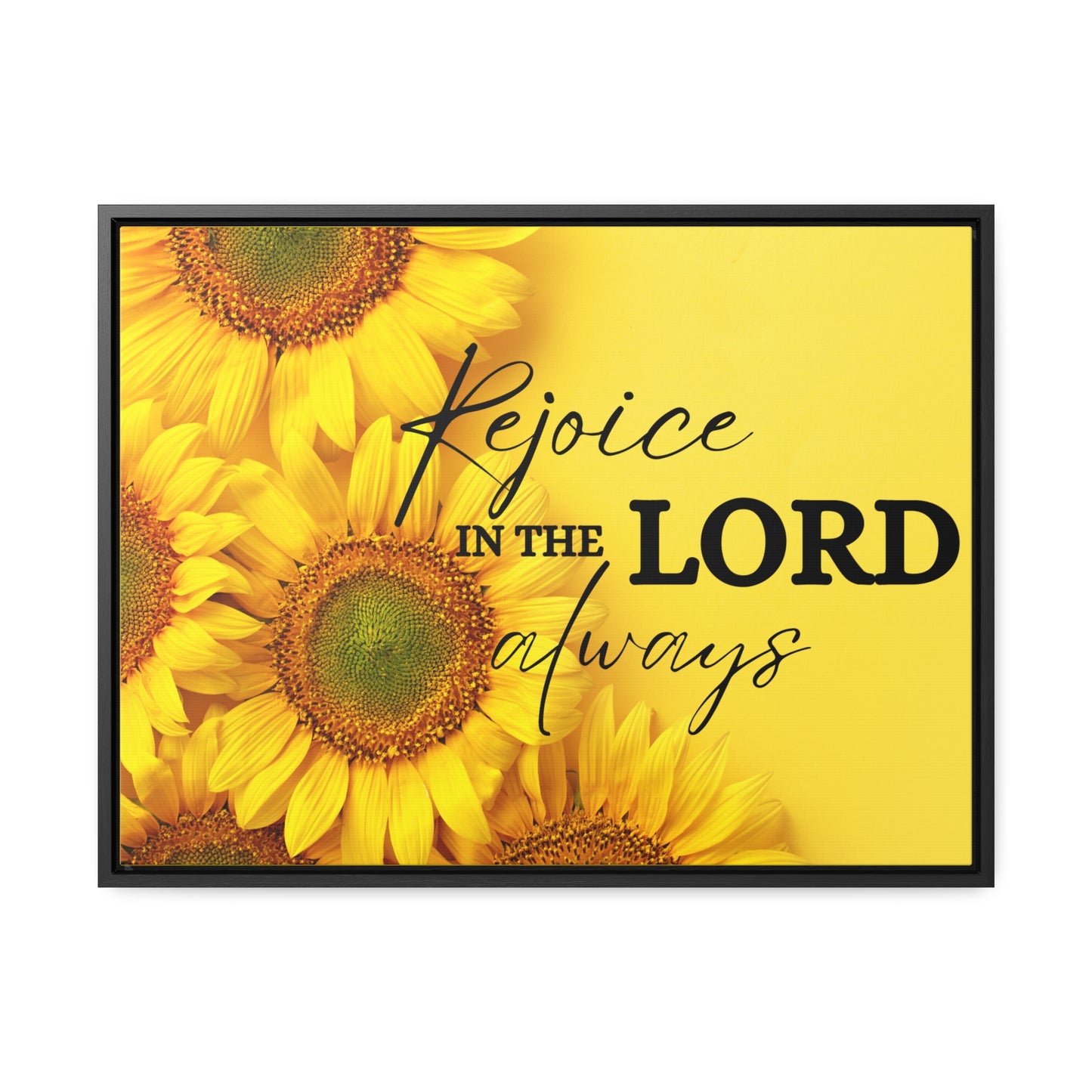 Christian Wall Art: Rejoice in the Lord (Floating Frame)