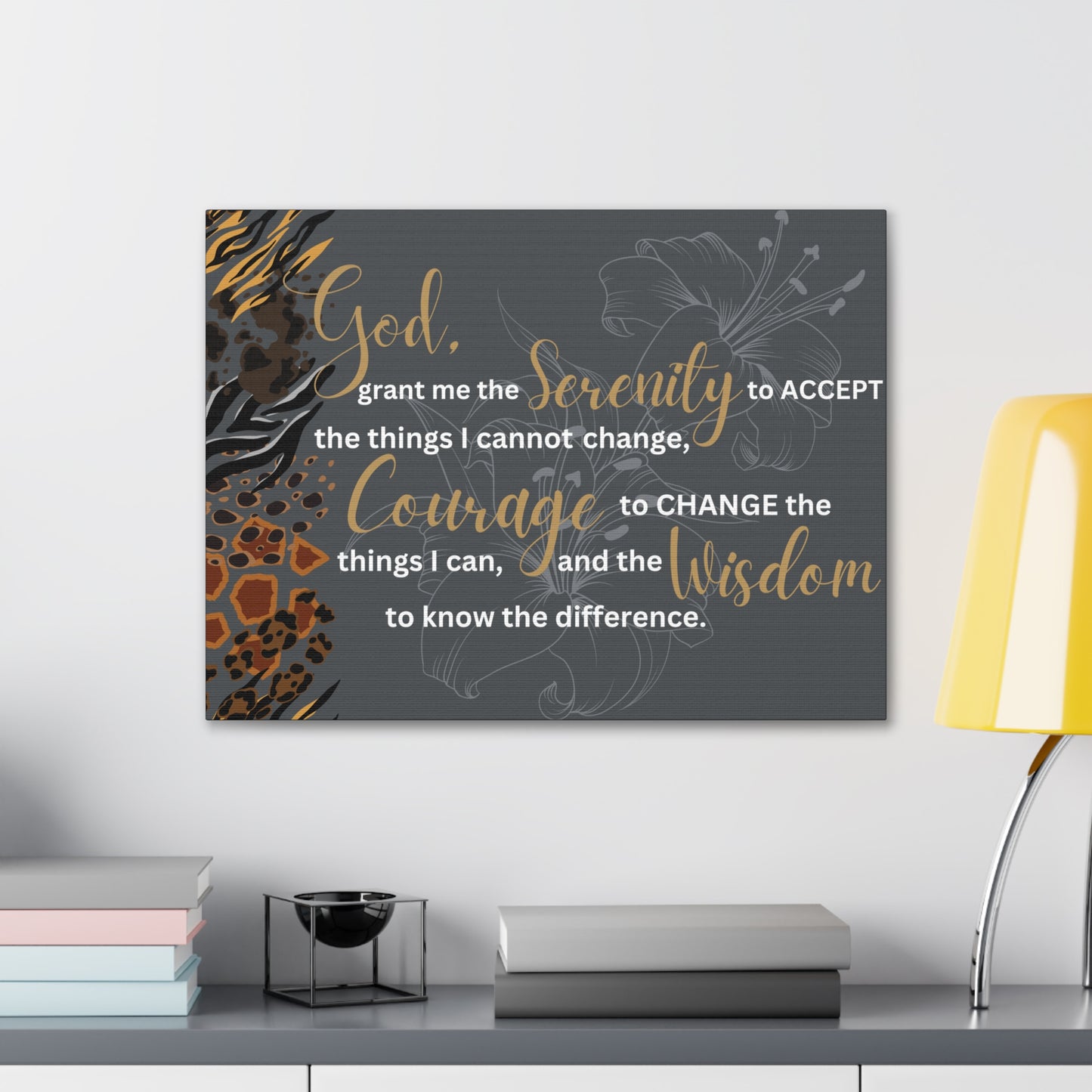 Christian Wall Art: Serenity Prayer (Wood Frame Ready to Hang)