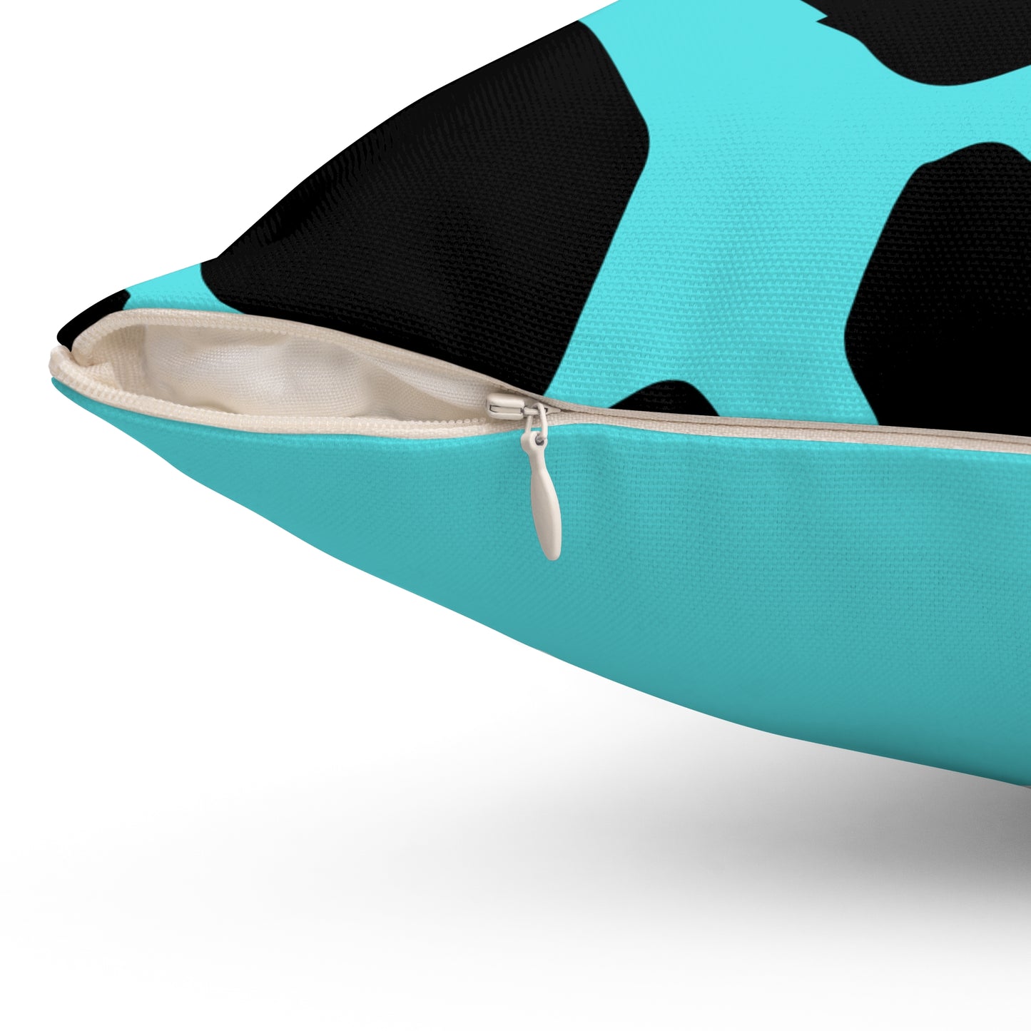 Cow Print (Dual) Turquoise Throw Pillow